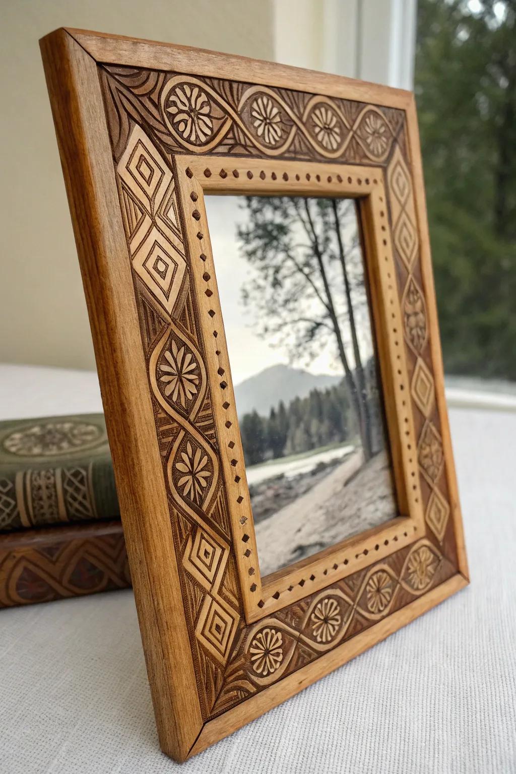 Elevate your memories with the art of wood burning. Discover the beauty of handcrafted frames.