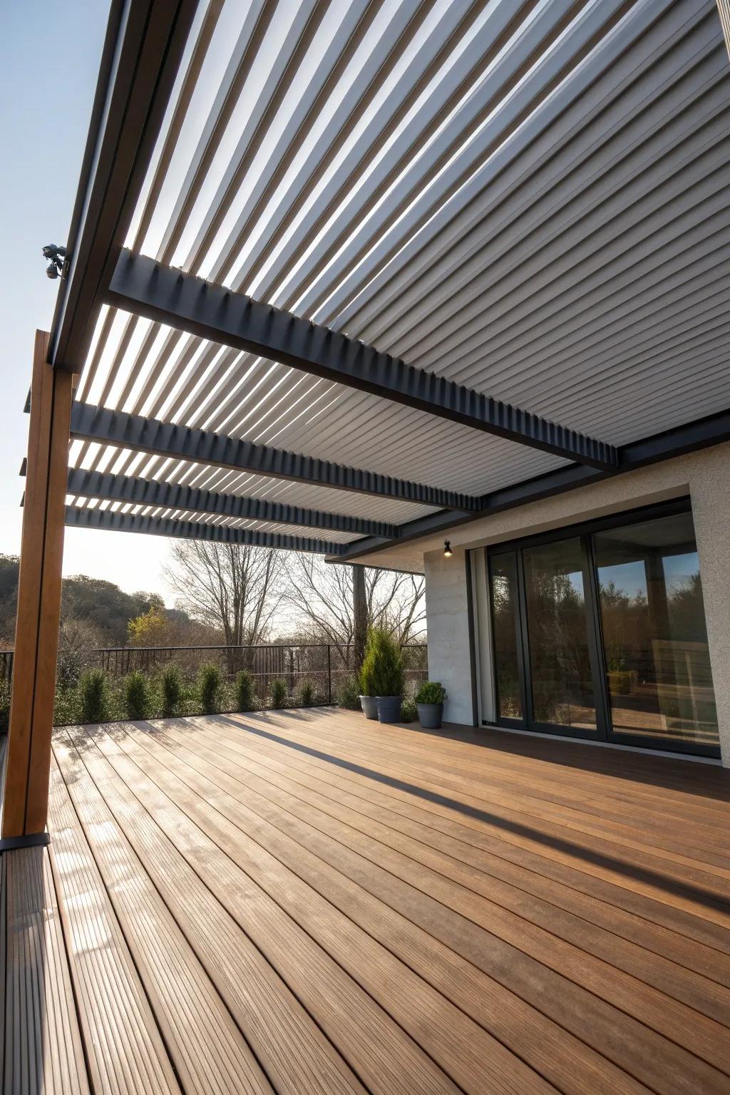 Master the art of light and shade with a stylish louvered roof for your deck.