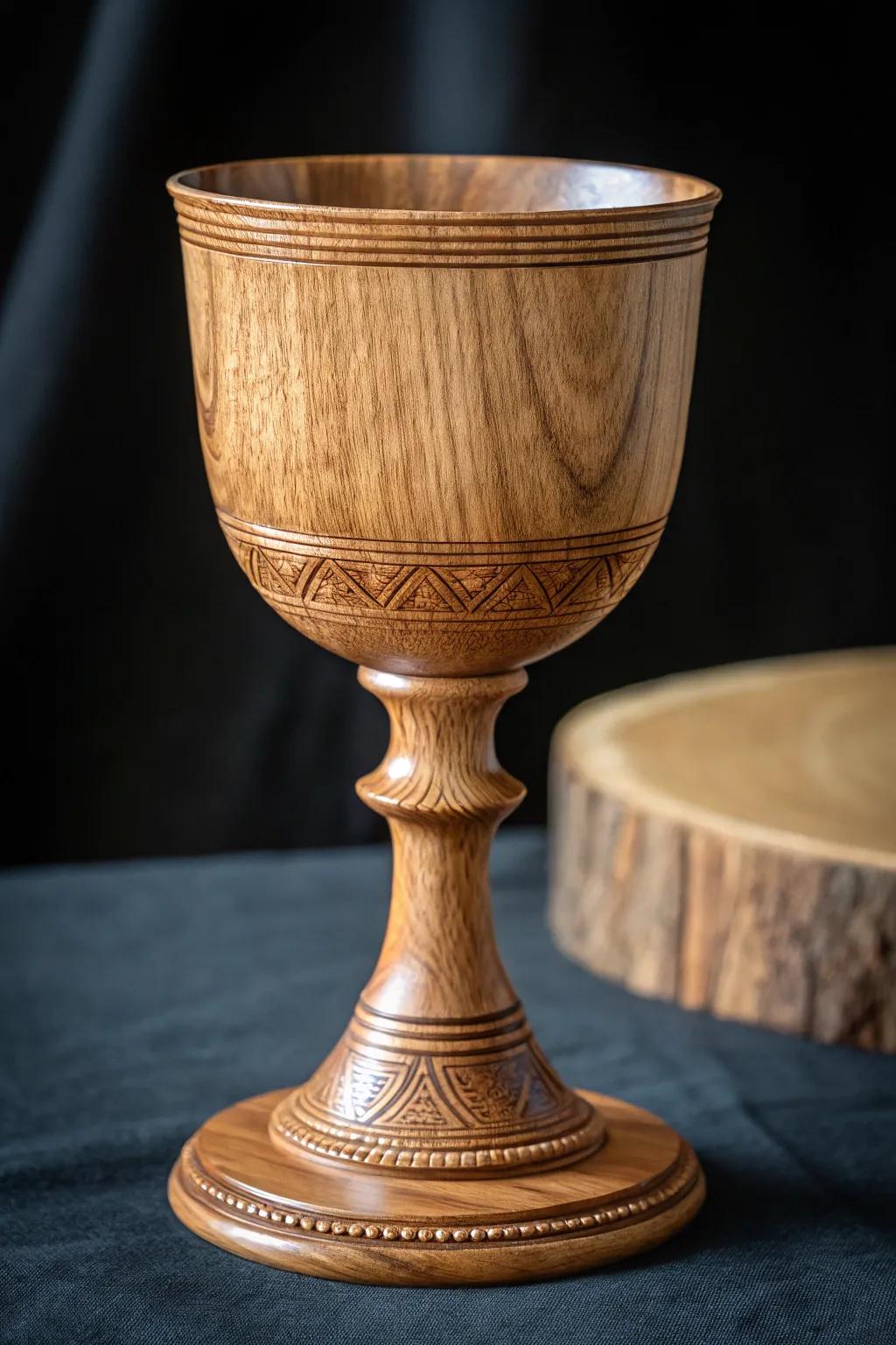 Elevate your gatherings with the timeless elegance of handcrafted wooden goblets.