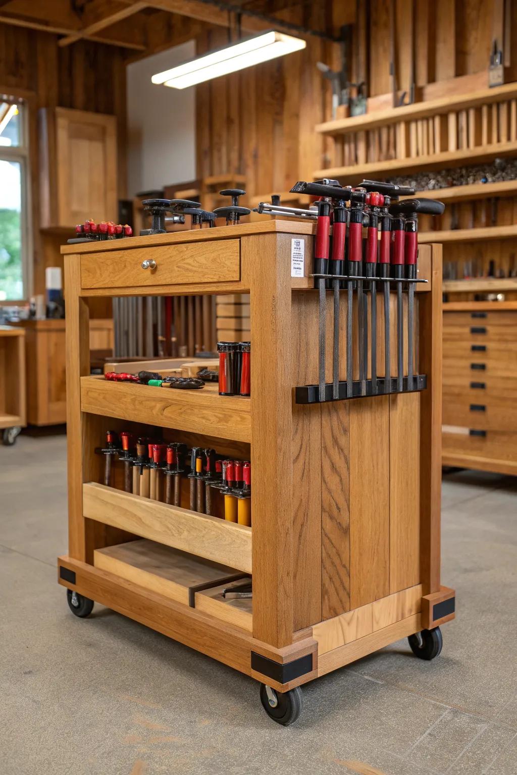 Elevate your workshop with a versatile rolling clamp cart, where craftsmanship meets convenience.