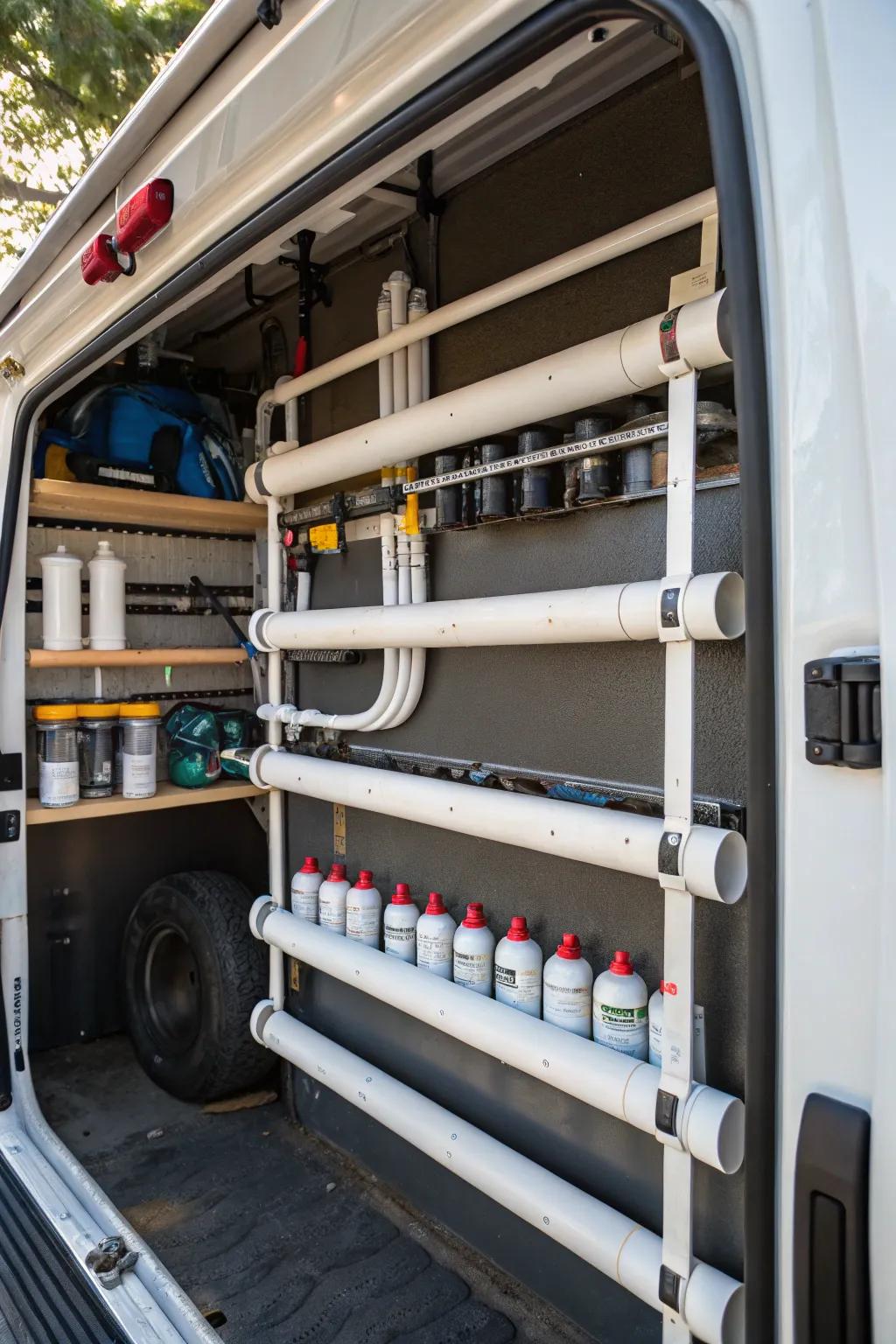 Transform your work van with smart PVC shelving solutions—perfect for the organized craftsman.