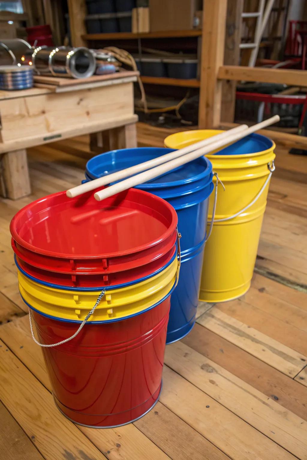 Unleash the beat with this DIY bucket drum kit—where creativity meets rhythm!