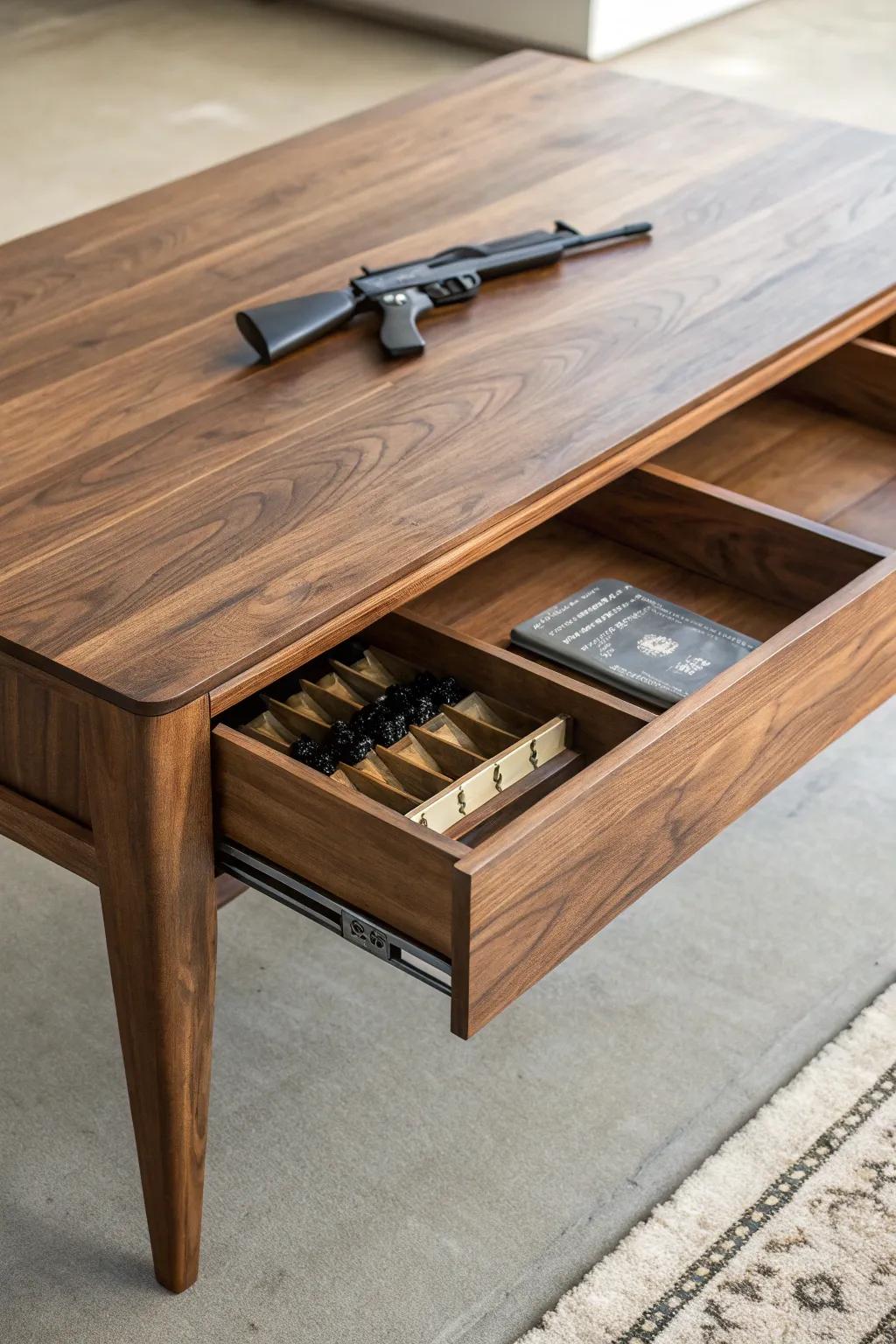 Discover the art of concealed storage with this stylish multi-functional coffee table.