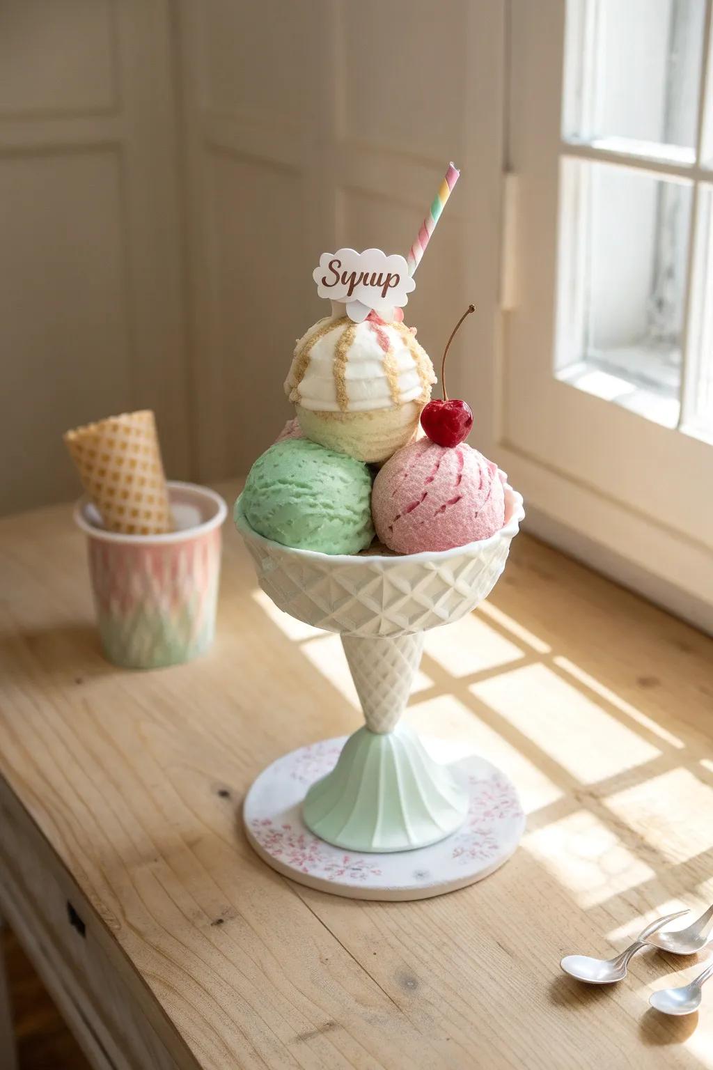 Craft your own sweet masterpiece with Paper Maché Ice Cream Sundaes!