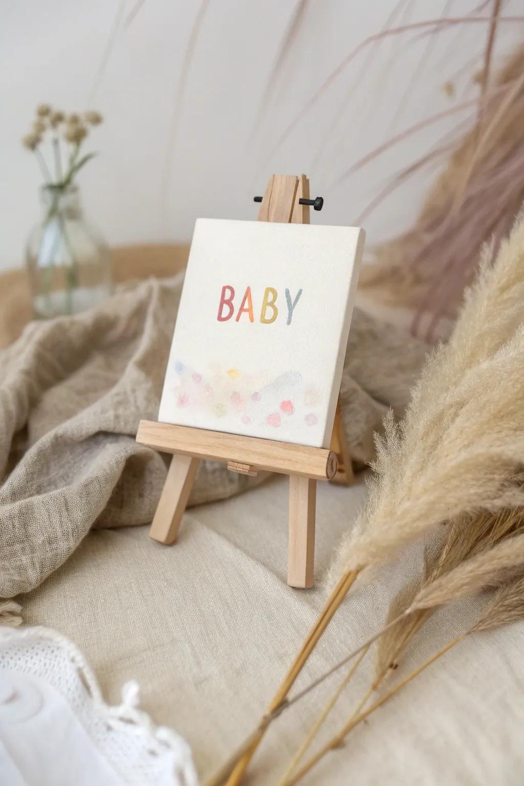 Capture baby's first brush with language through artful simplicity. 🎨✨