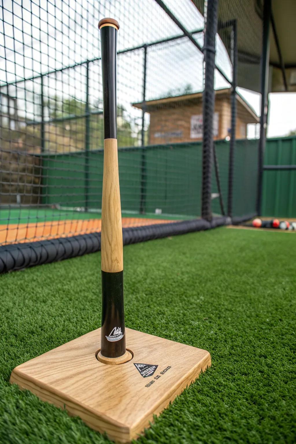 Elevate your swing with a handcrafted batting tee for precision practice.
