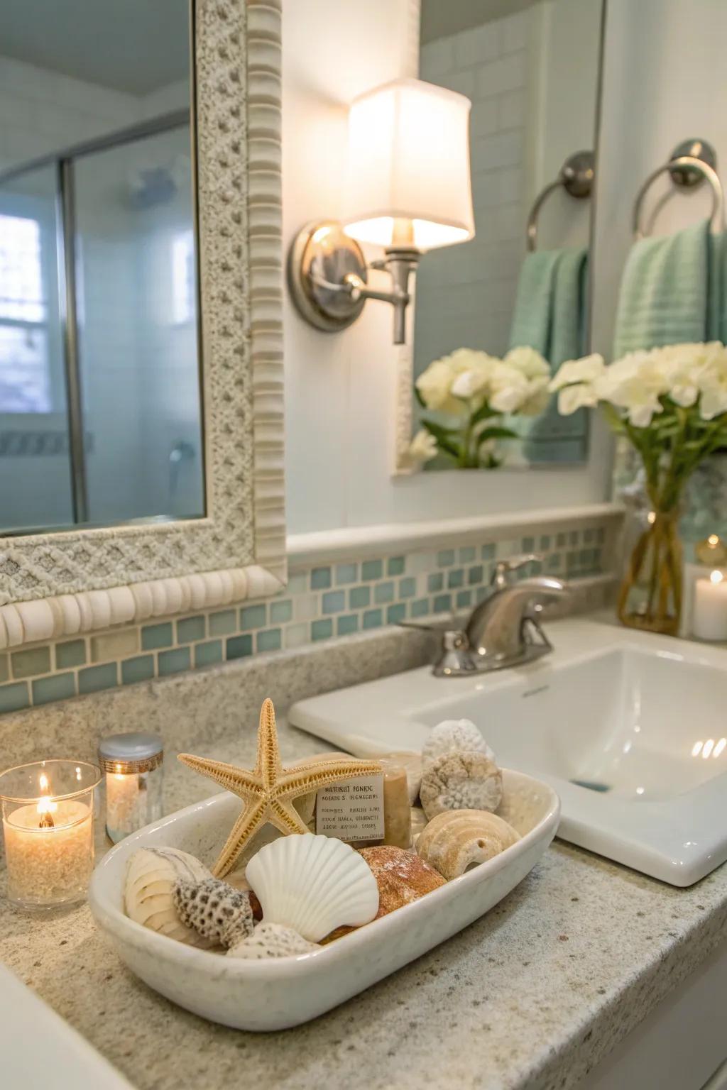 Turn your bathroom into a coastal retreat with beach decor.