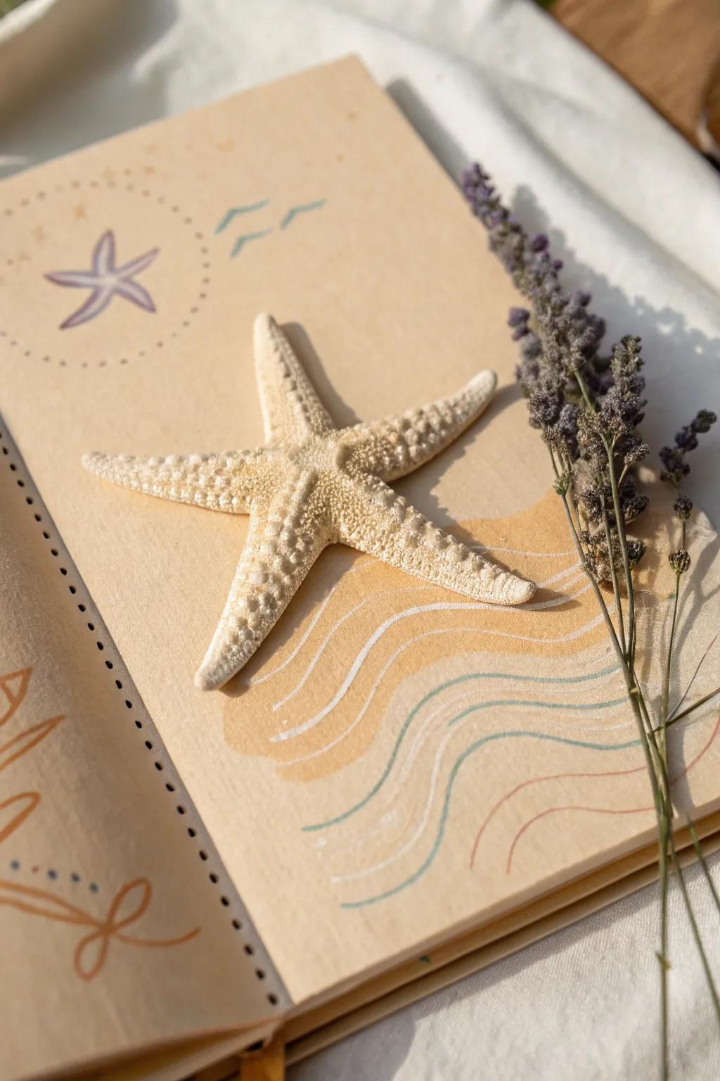 Embrace coastal charm with elegant starfish accents 🌊✨ #BeachScrapbook