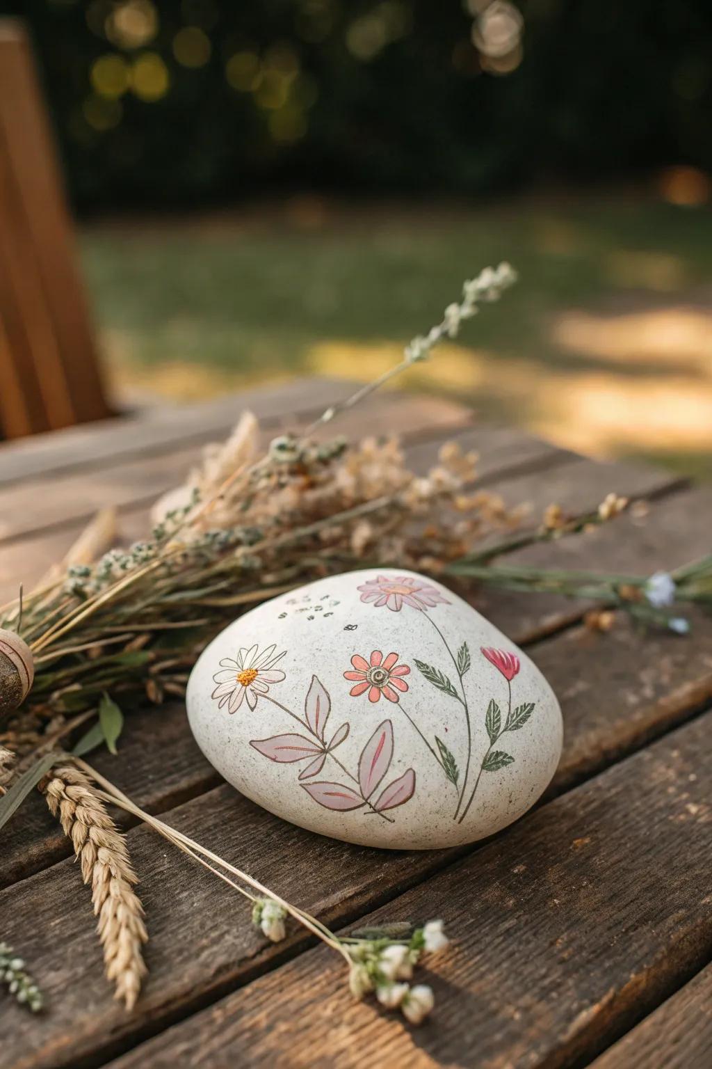 Transform your garden into a personal oasis with beautifully hand-painted stones.