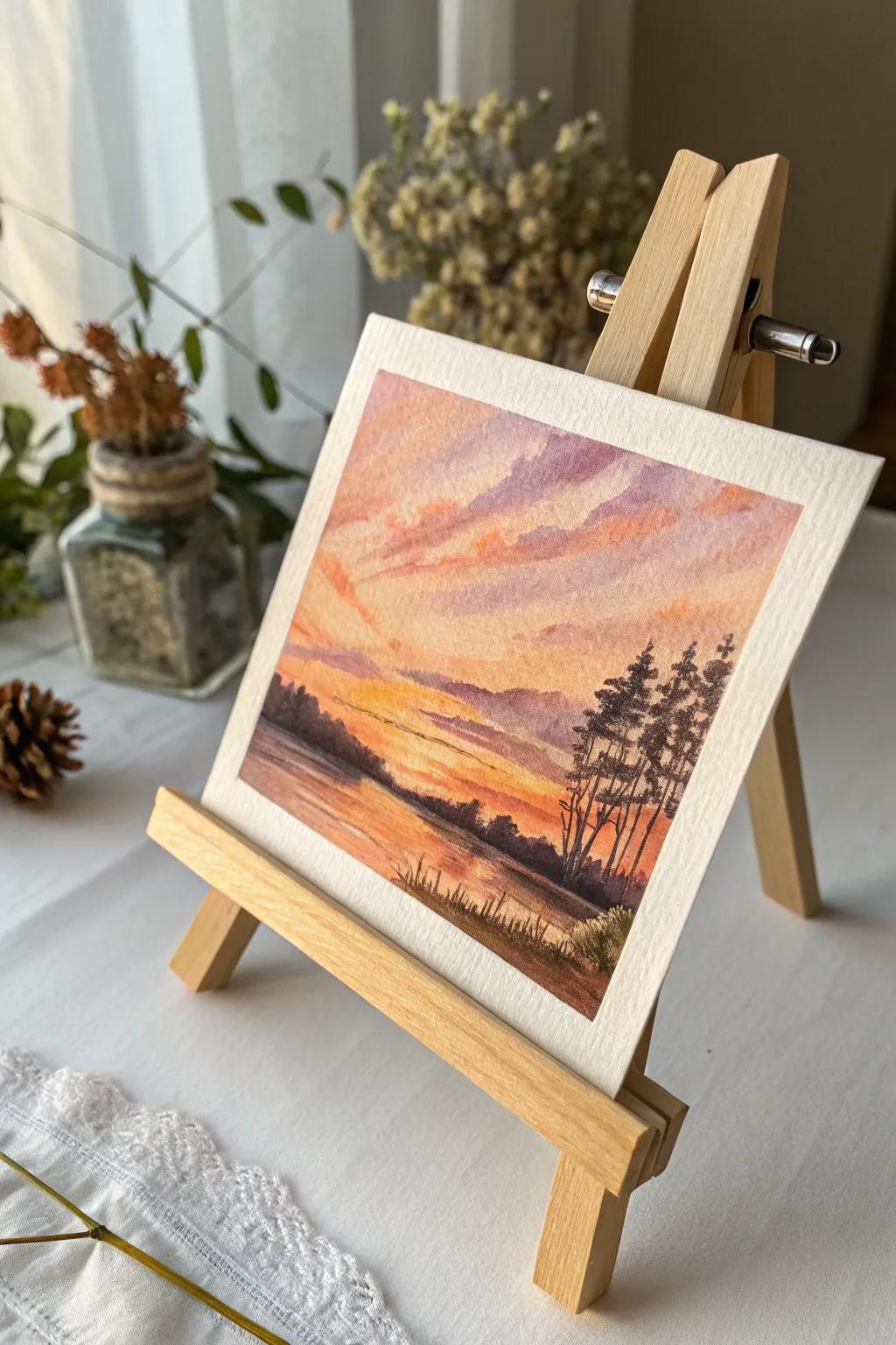 Capture the beauty of a sunset with each brushstroke. Let your creativity flow.