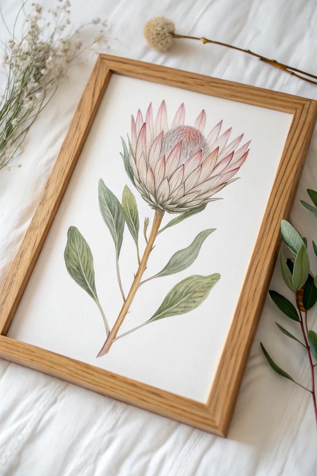 Embrace the elegance of nature with this stunning botanical illustration.
