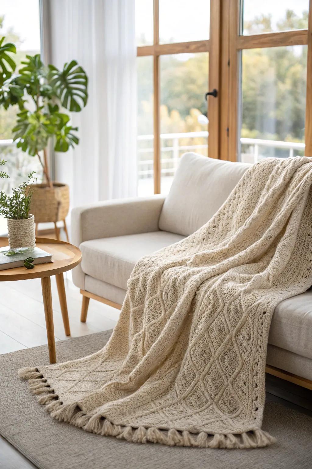 Wrap your friend in warmth and style with a cozy knit blanket – the perfect blend of comfort and elegance.