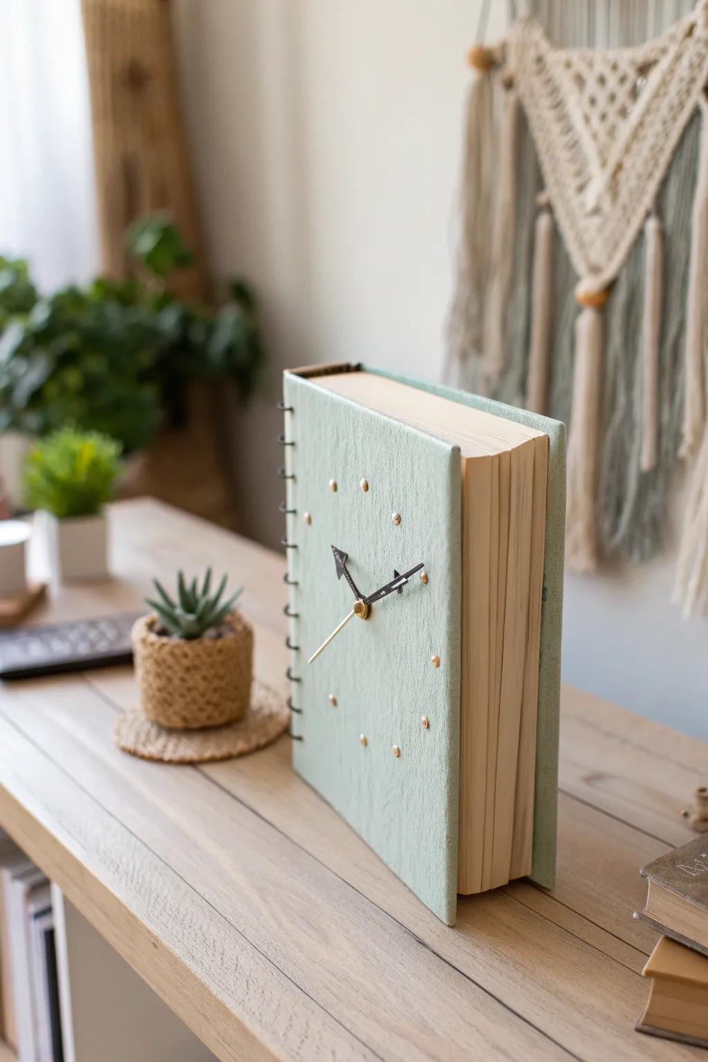 Time meets literature in this beautifully crafted DIY book clock, a perfect blend of creativity and functionality for your minimalist space.