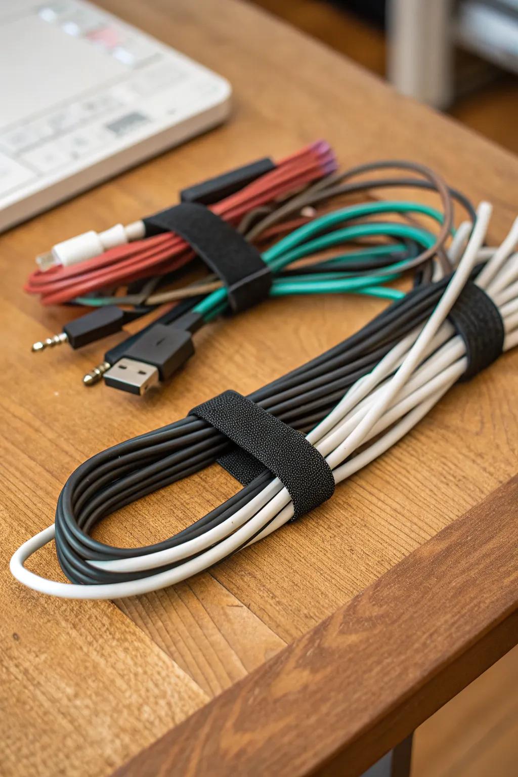 Effortless organization with Velcro: The perfect blend of utility and style for your cable management needs.