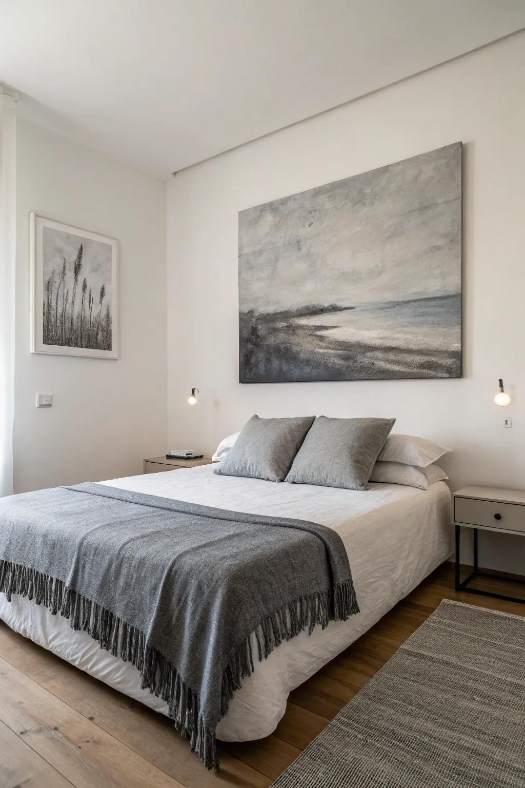 Achieve understated elegance with monochrome canvas art.