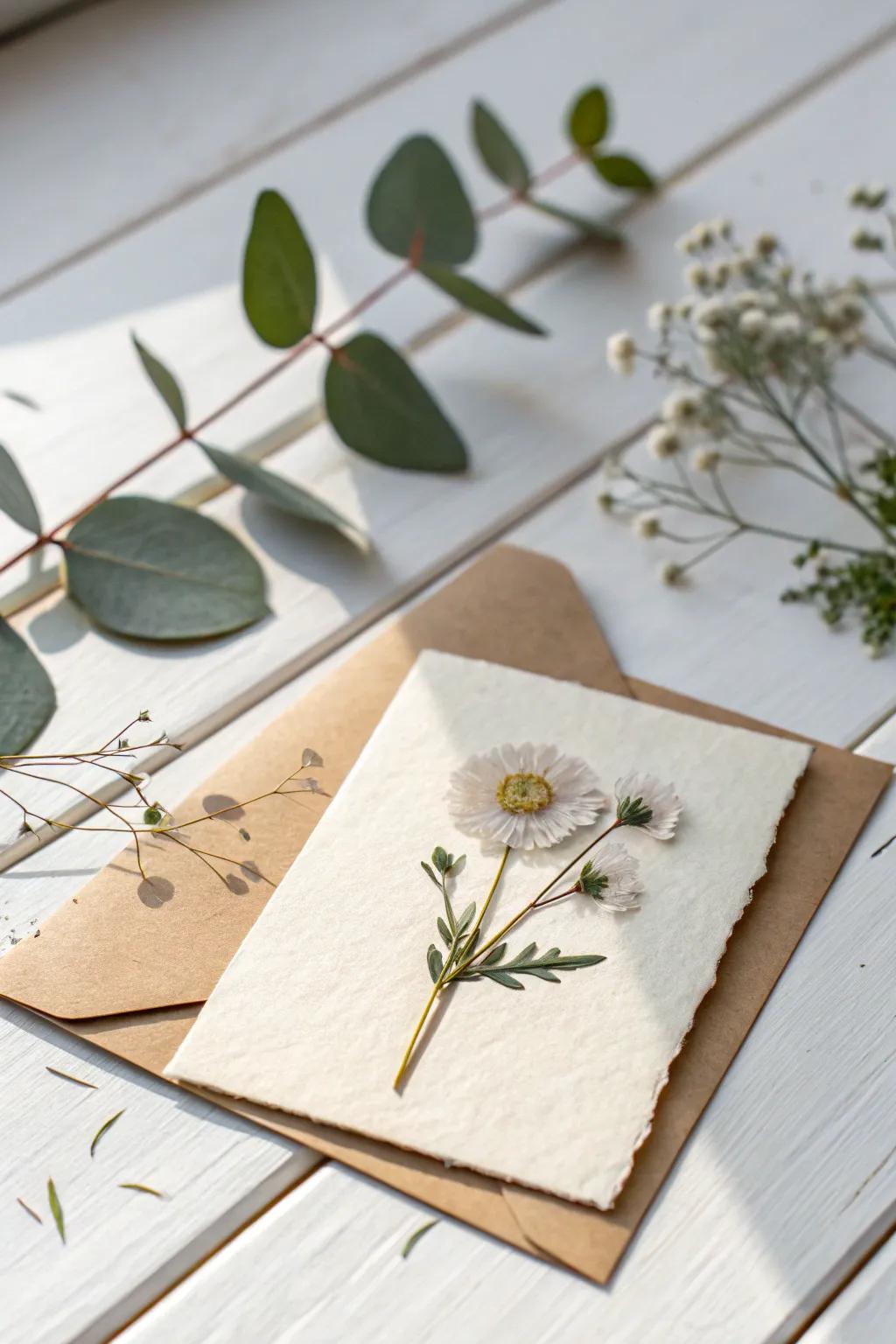 Embrace the elegance of nature with handcrafted cards, where simplicity meets beauty.