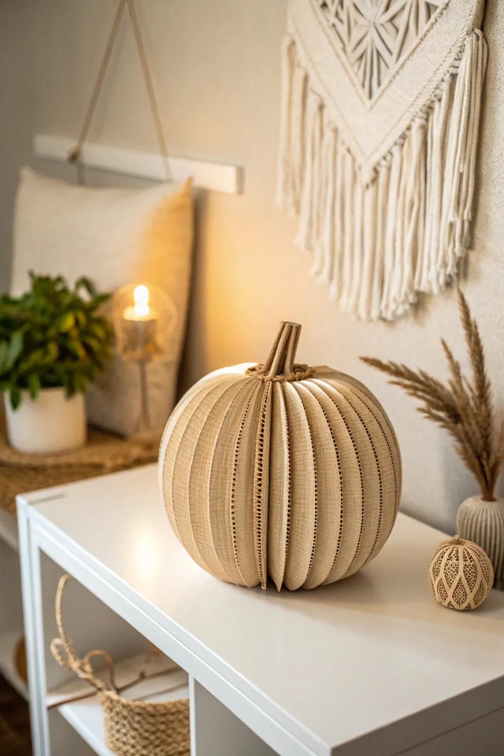 Elevate your seasonal decor with handcrafted cardboard pumpkins—simple, stylish, and sustainably chic.