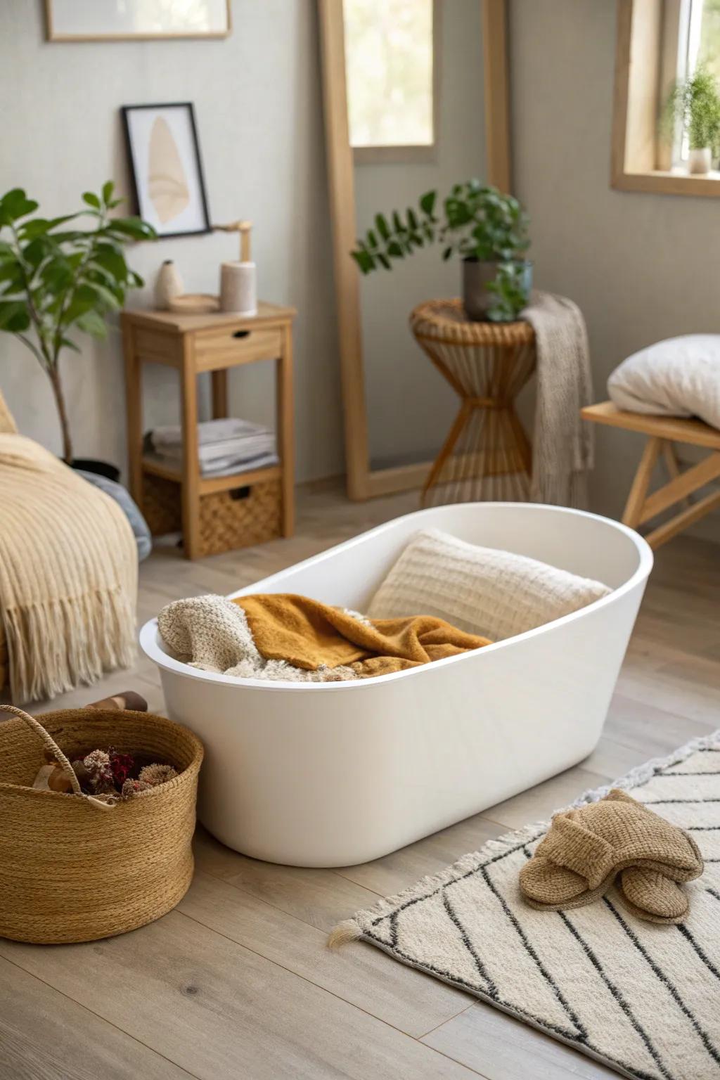 A cozy Scandinavian retreat for your feline friend. 🐾✨