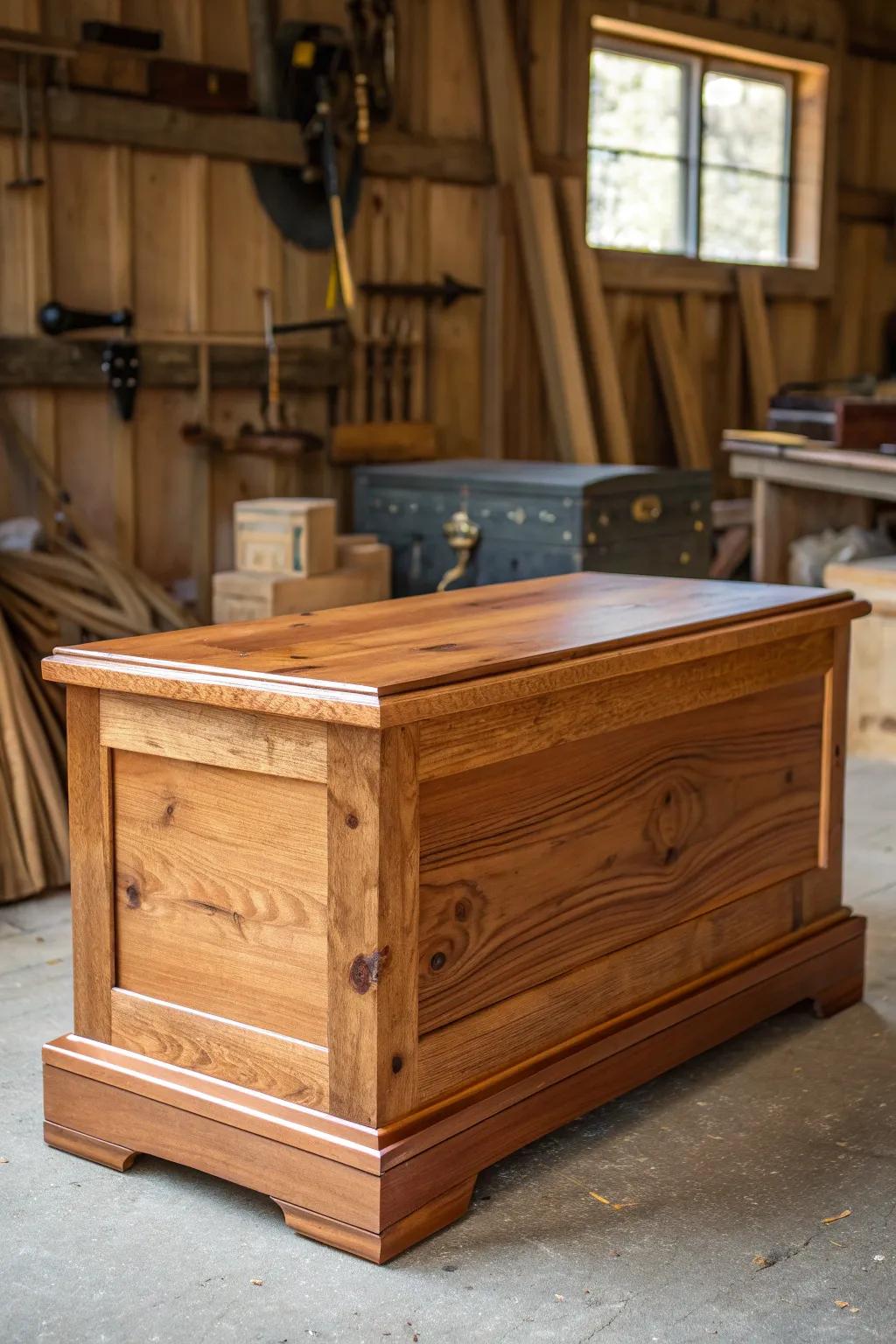 Revitalize your space with eco-friendly elegance: A cedar chest transformation that honors craftsmanship and the planet.