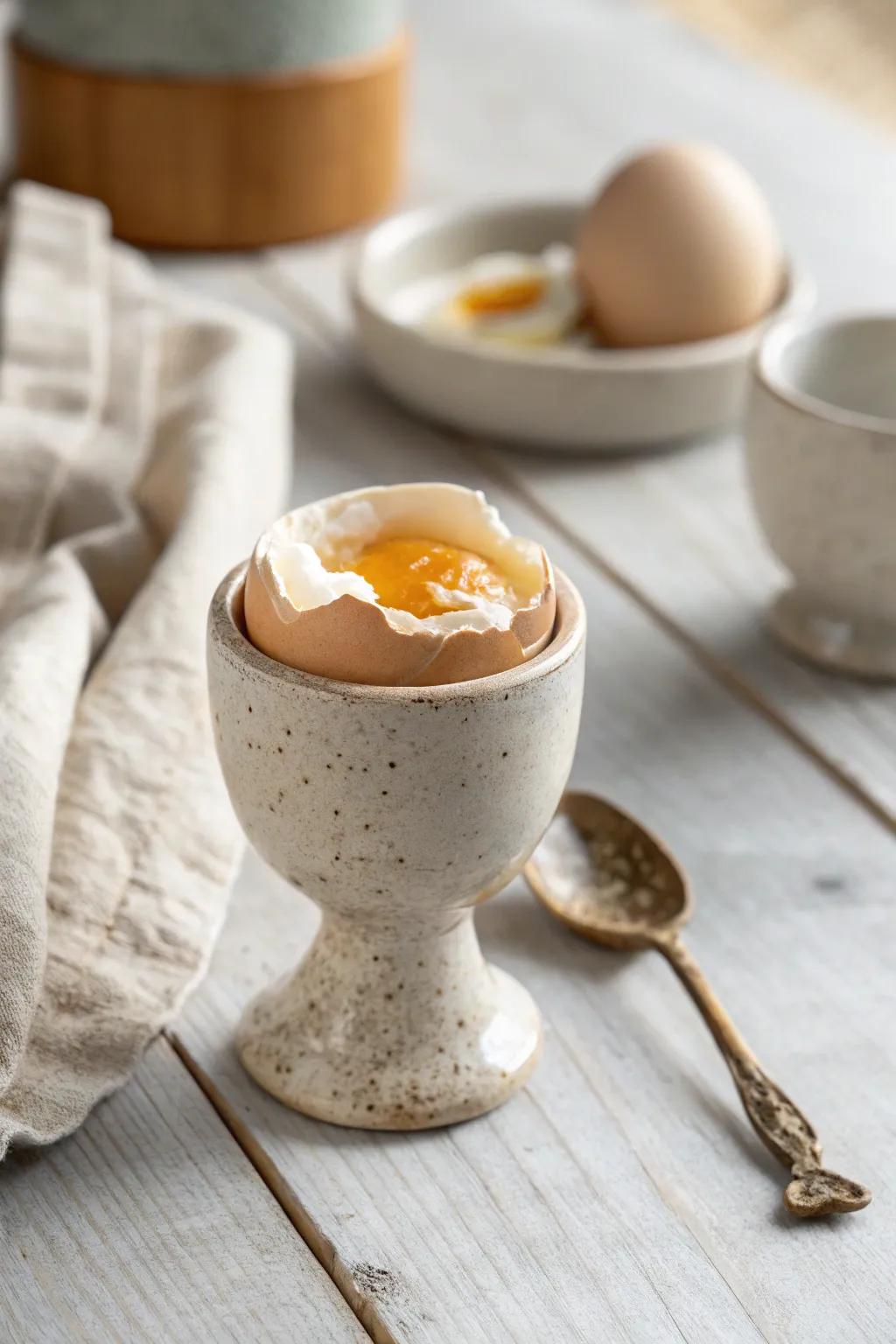 Start your morning with handcrafted elegance. #CeramicEggCup #BreakfastCharm