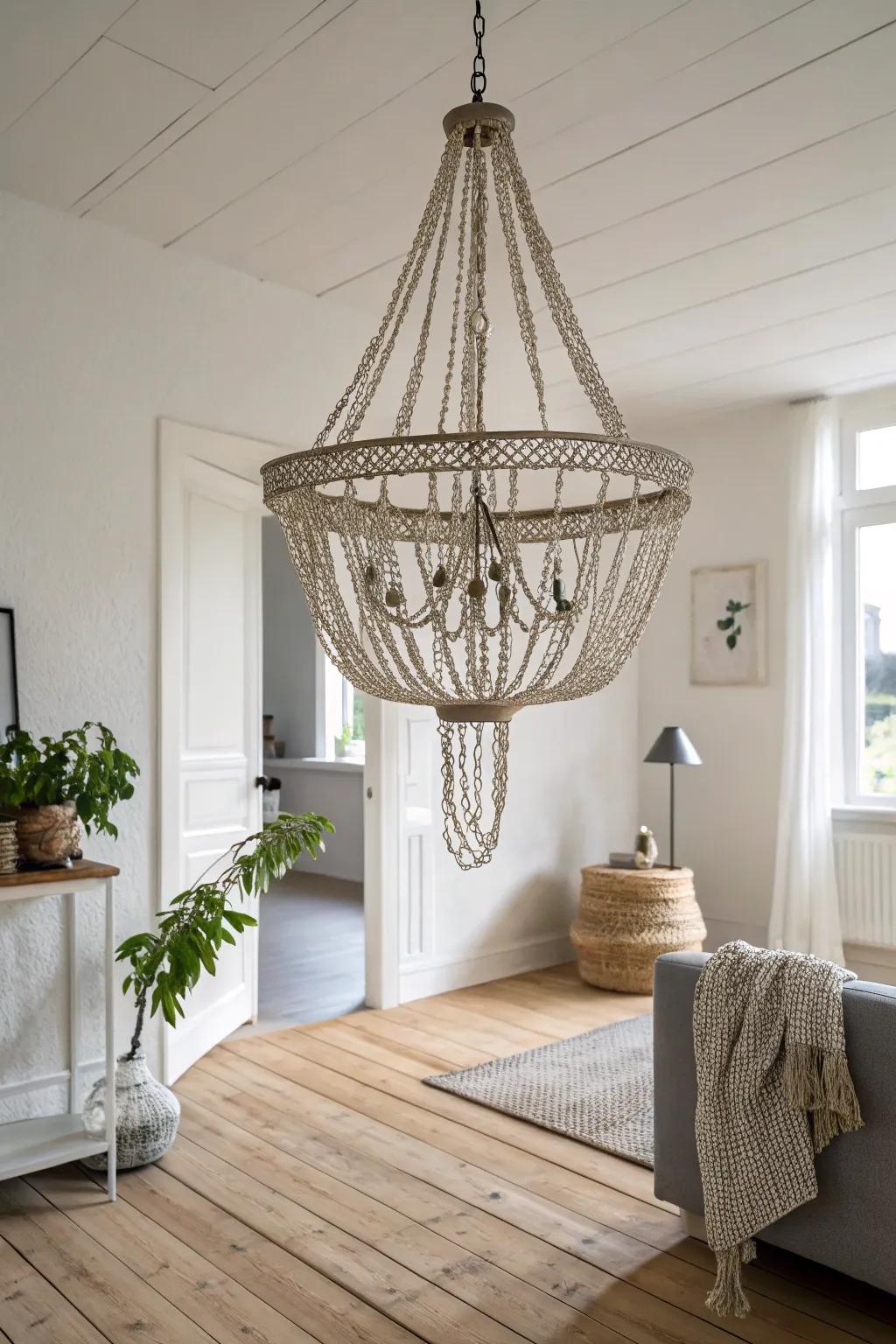 Elevate your space with the timeless elegance of a chain chandelier.