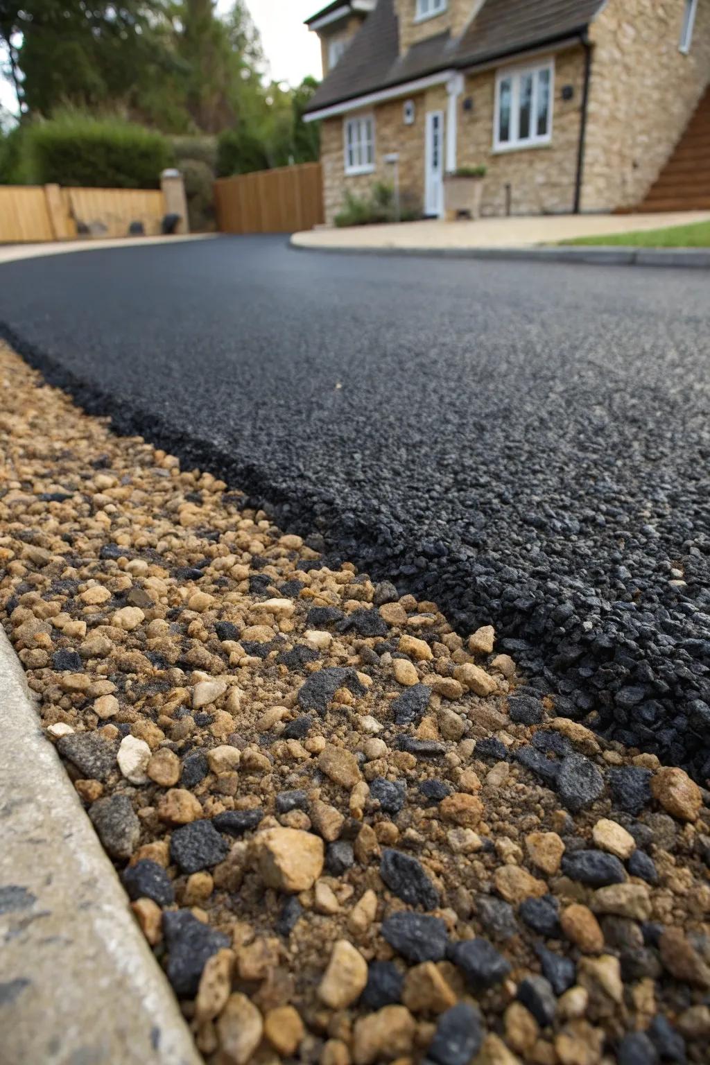 Experience the perfect blend of durability and aesthetic with a tar-and-chip driveway.