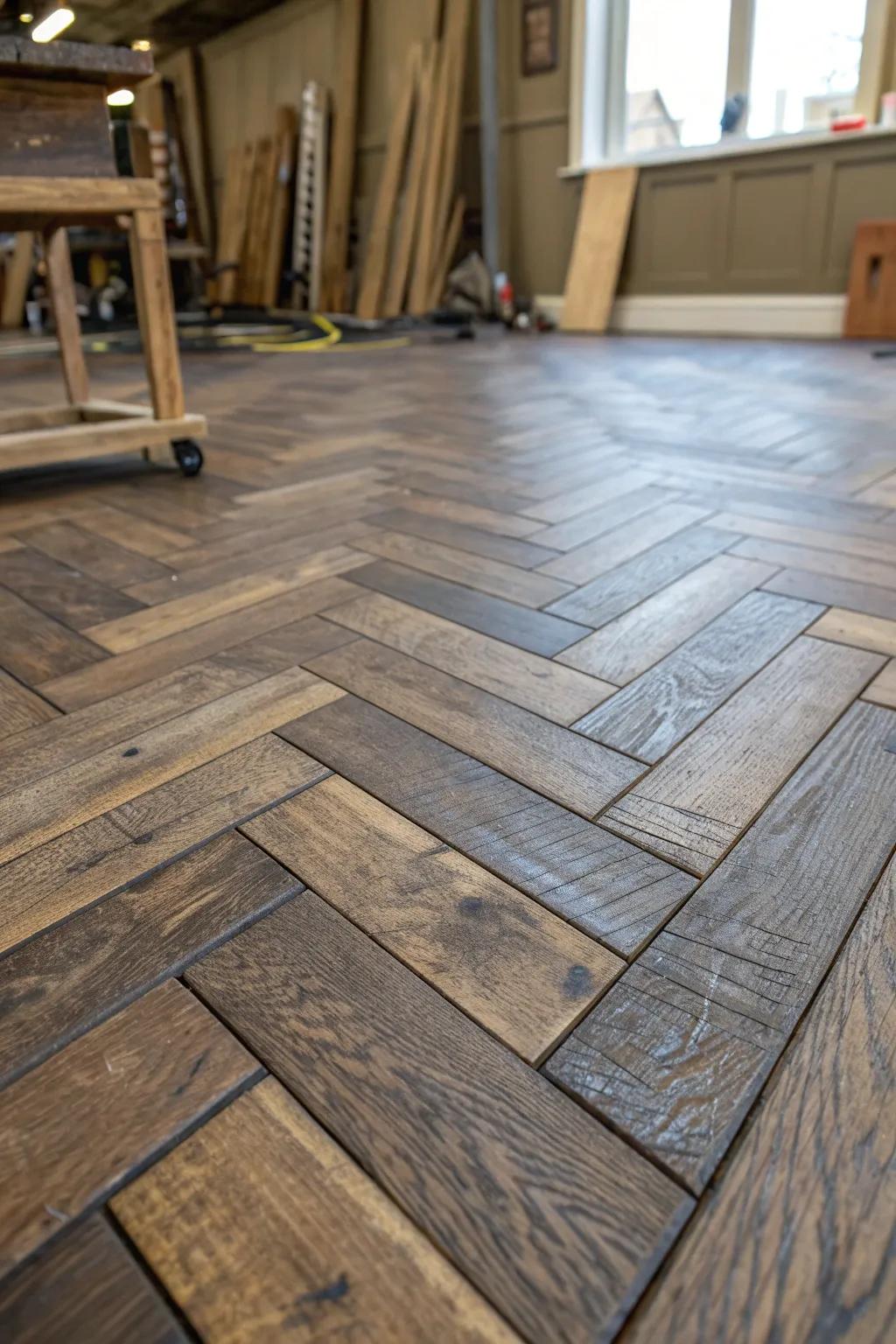 Elevate your space with the unexpected charm of peel-and-stick wallpaper flooring.