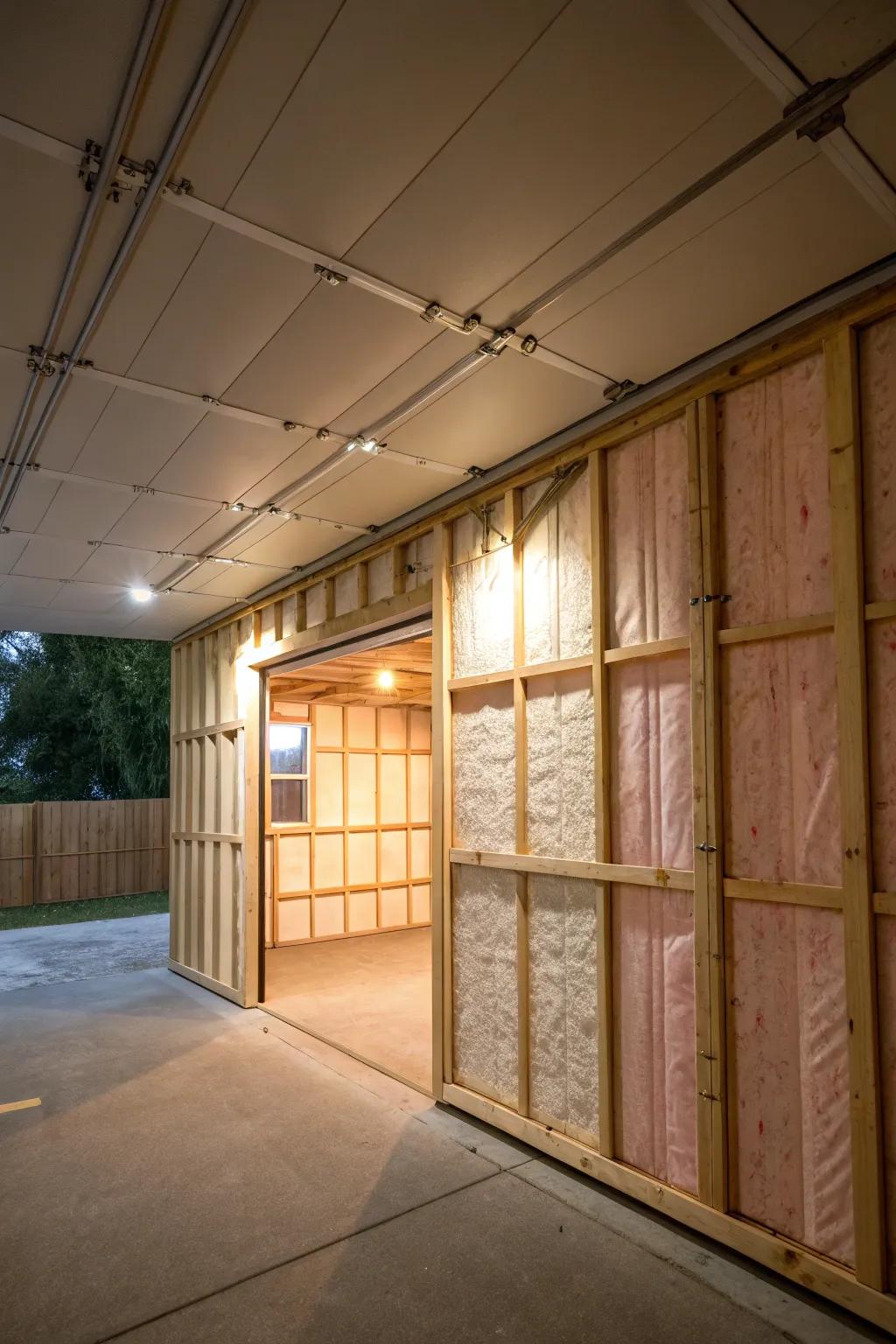 Insulation panels enhance comfort and efficiency.