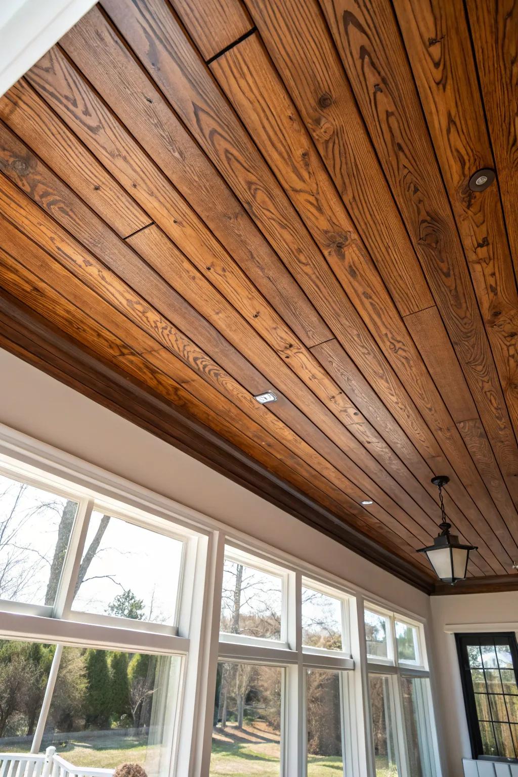 Elevate your space with the charm of faux wood ceilings—where style meets simplicity.