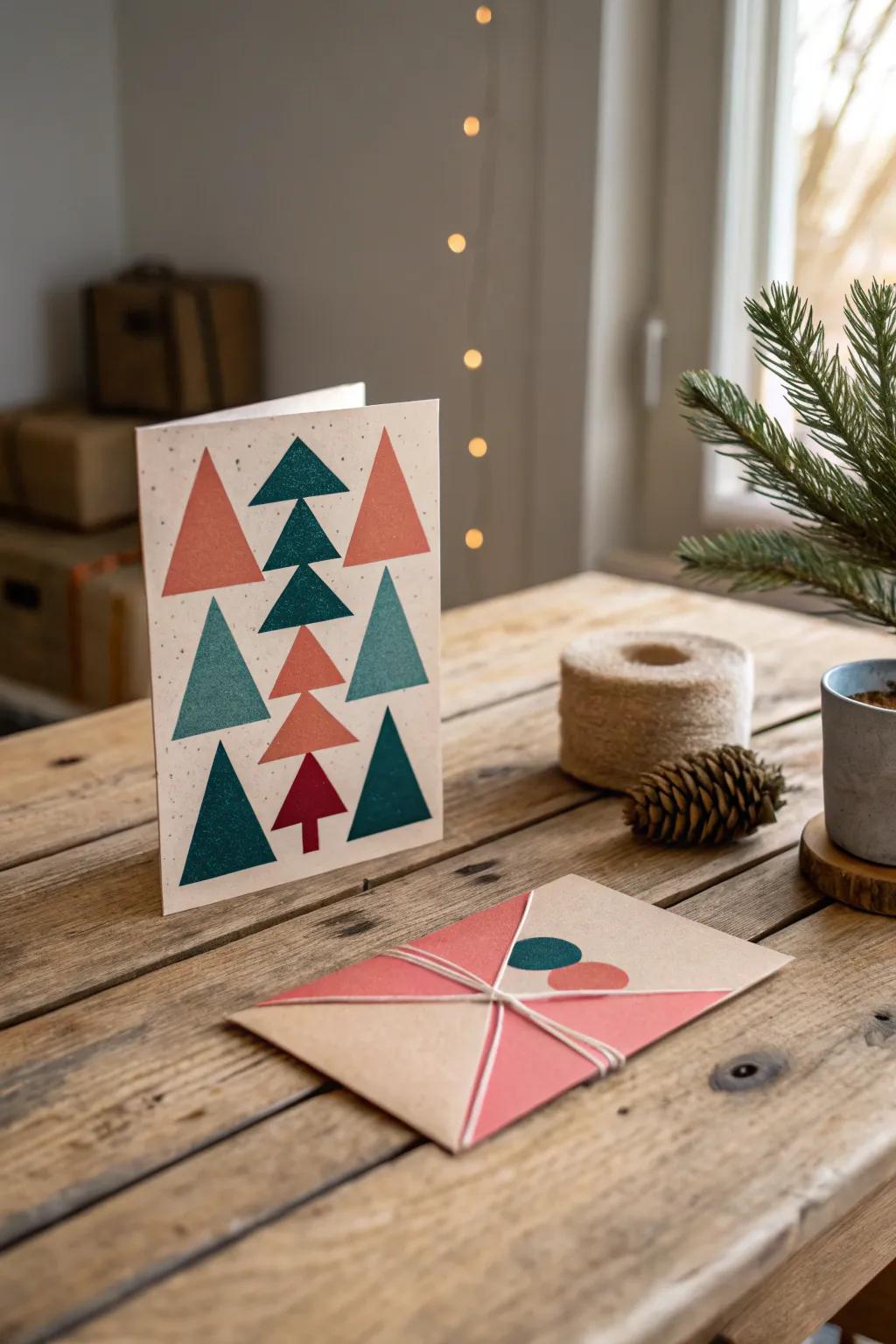 Elevate your holiday greetings with the artful charm of abstract designs.