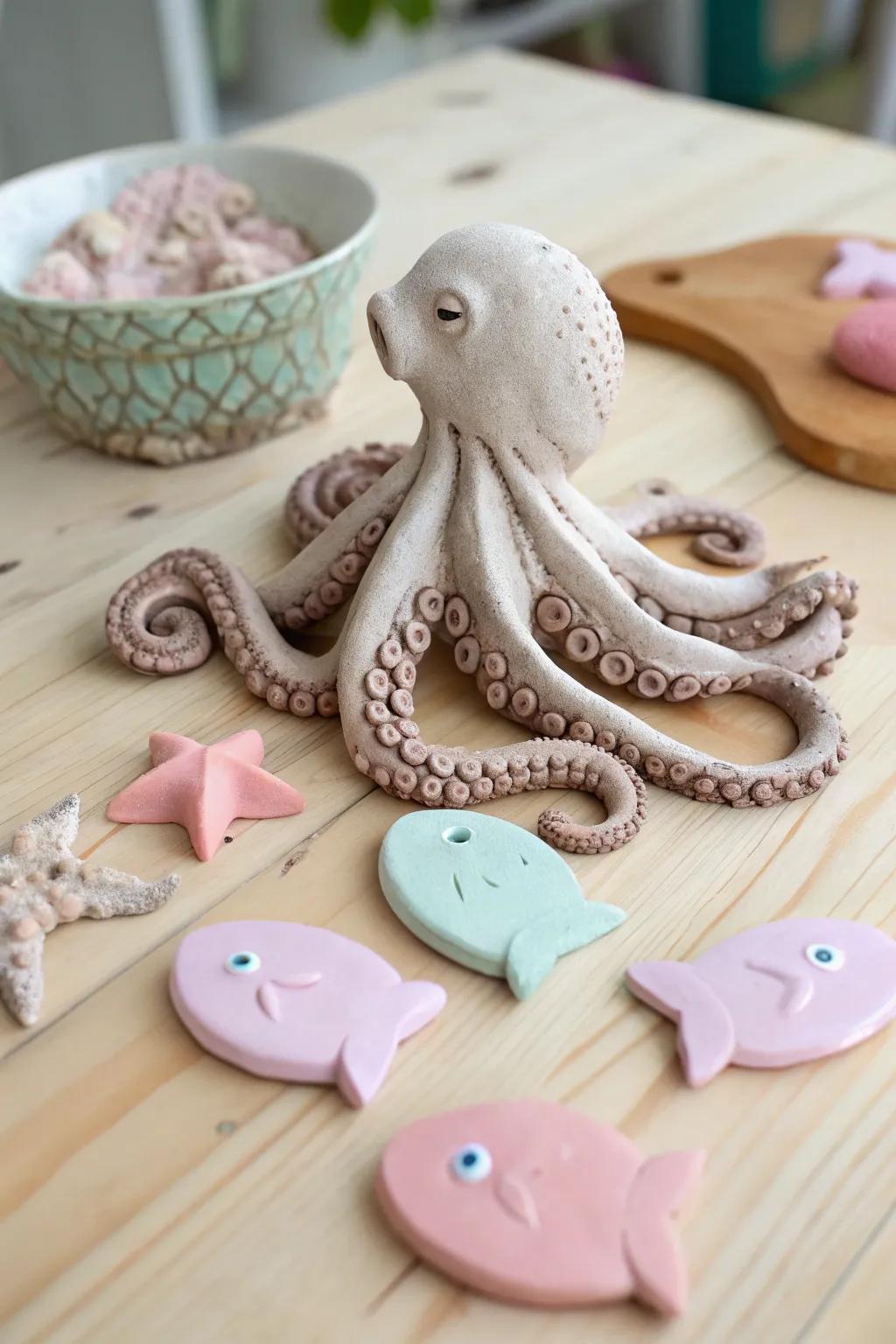 Dive into creativity with these charming clay sea creatures!