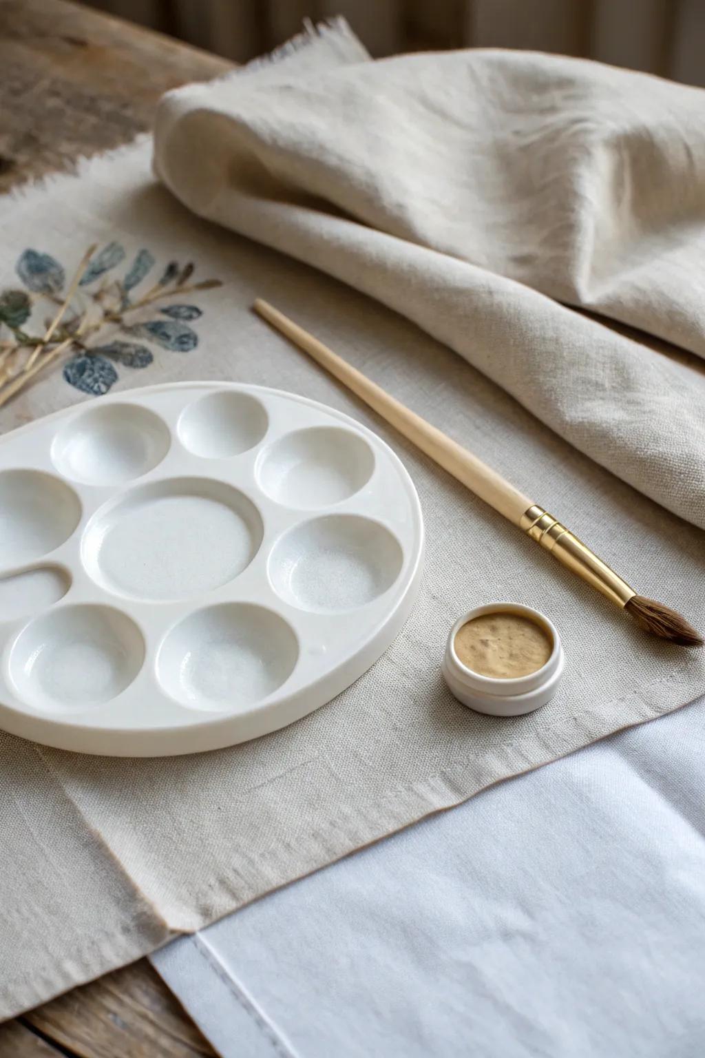 Embrace simplicity with this minimalist white clay palette, perfect for a chic and understated look.