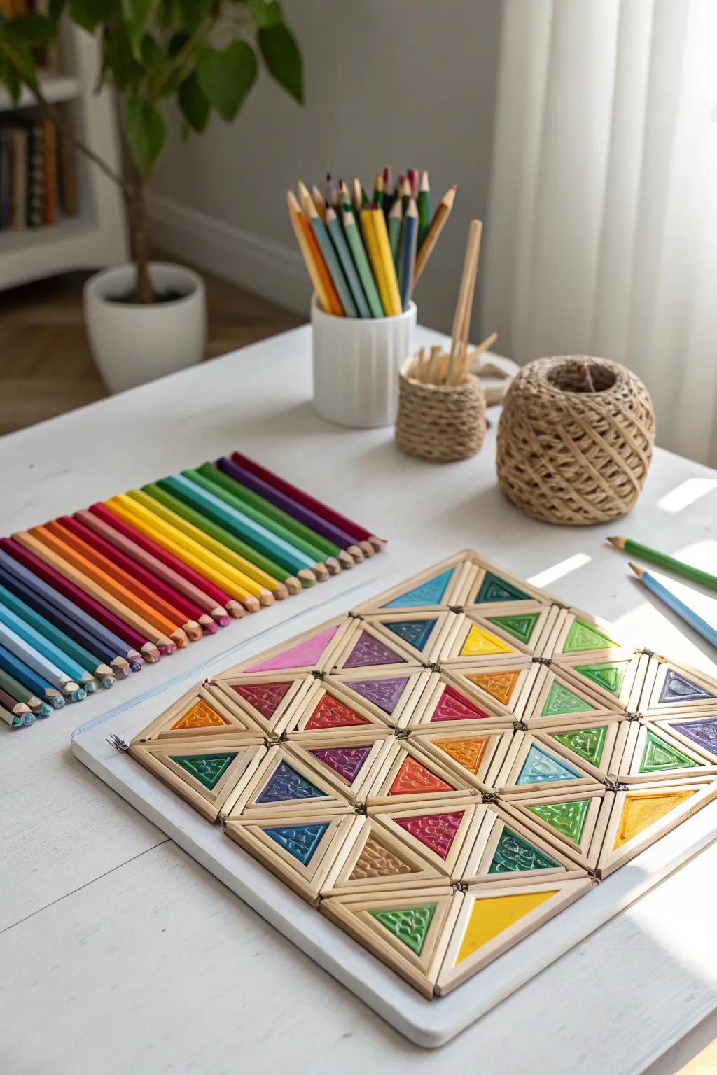 Embrace the art of balance with geometric magic—where vibrant colors meet minimalist design.