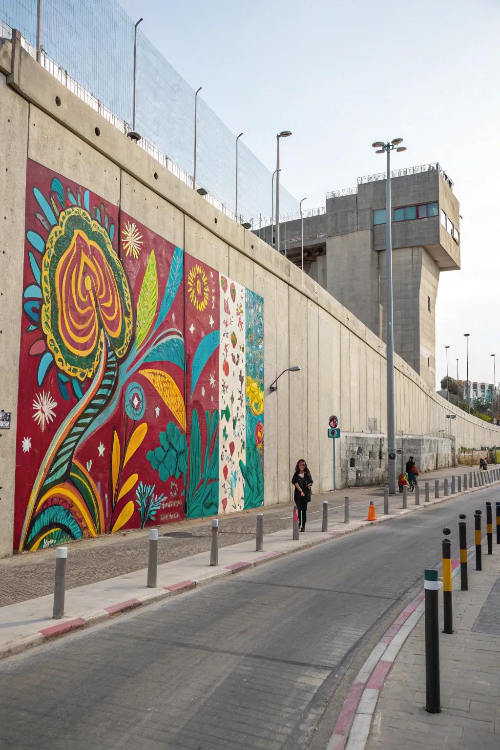 Murals turn concrete walls into captivating works of art.