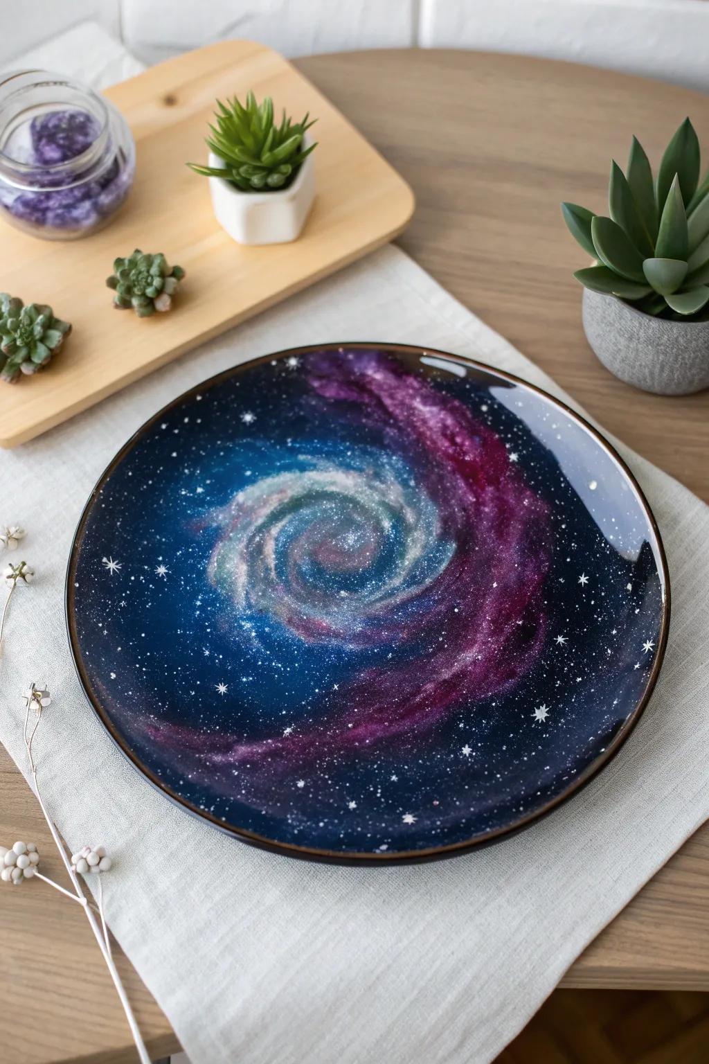 Capture the cosmos with galaxy-inspired glass art that transforms your space into a celestial sanctuary.