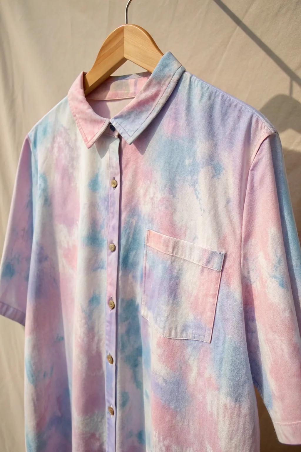 Embrace creativity with this dreamy watercolor shirt design, perfect for artistic souls.