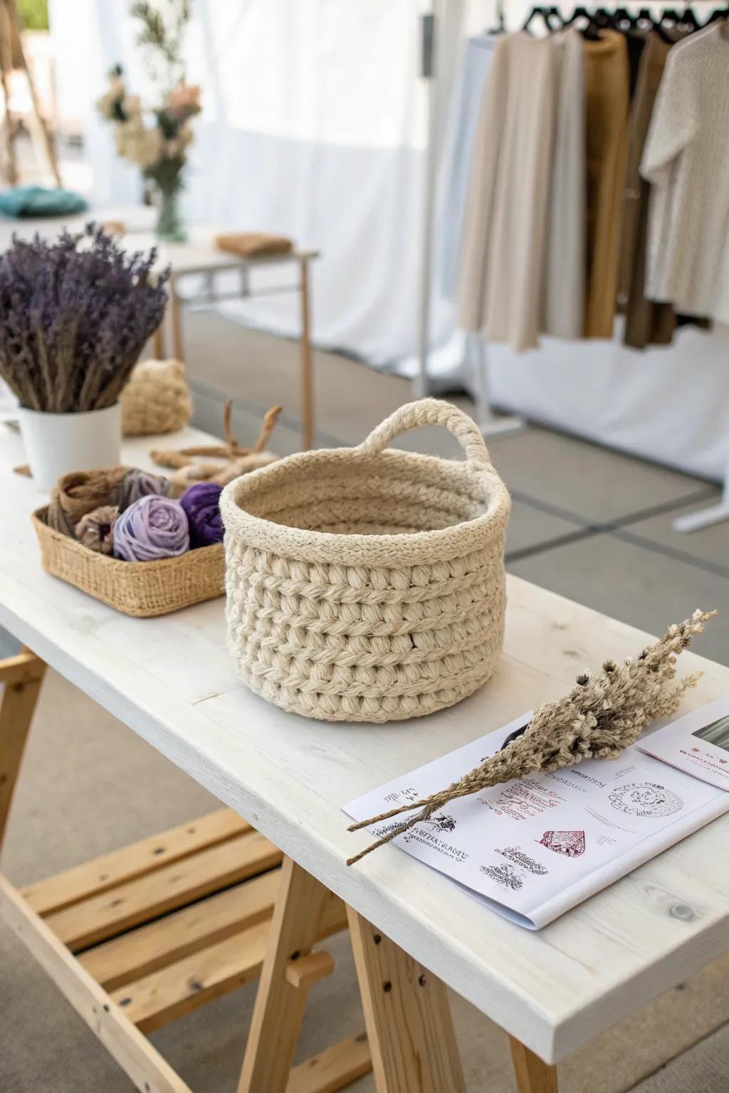 Discover the art of crochet in a minimalist setting—where simplicity meets natural elegance.
