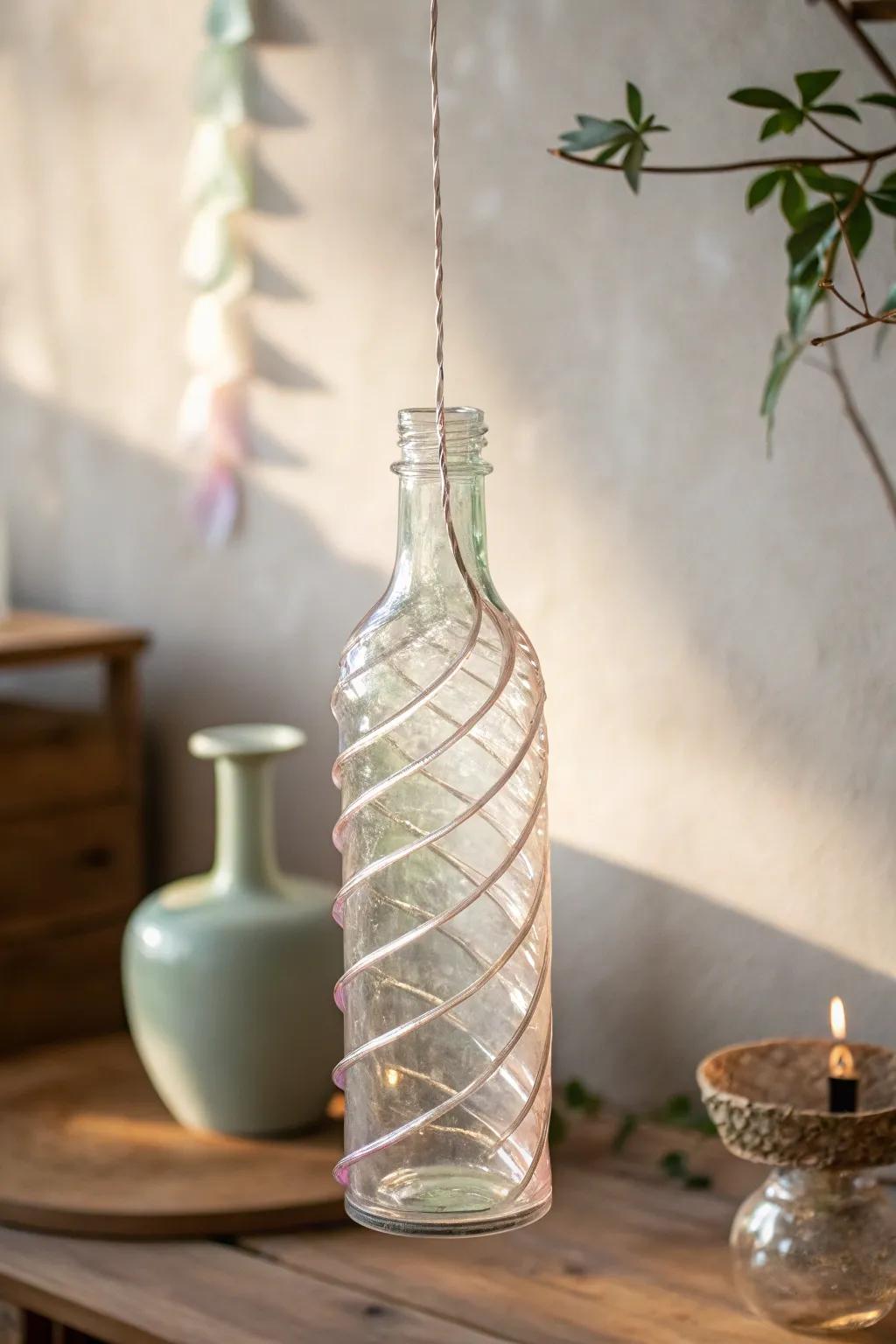 Catch the light with elegance: Discover the art of decorative bottle spirals.