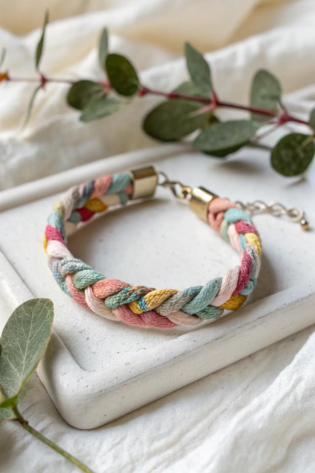 Transform fabric scraps into a charming bracelet masterpiece that blends minimalist elegance with Boho flair.