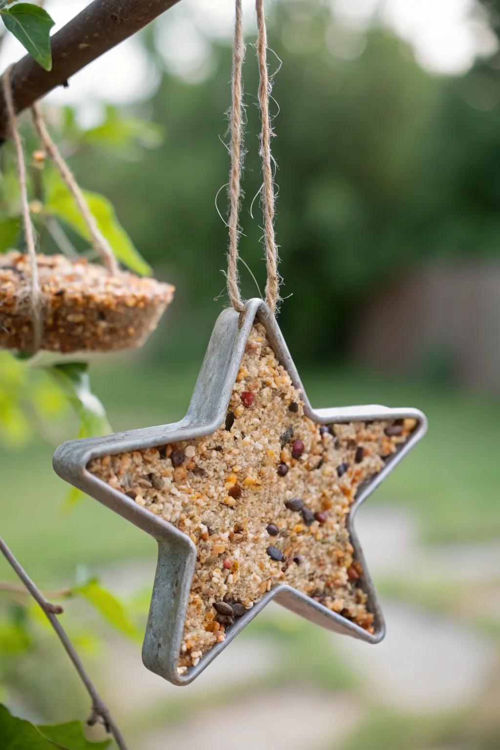 Elevate your garden with these charming DIY birdseed ornaments, where simplicity meets natural beauty.