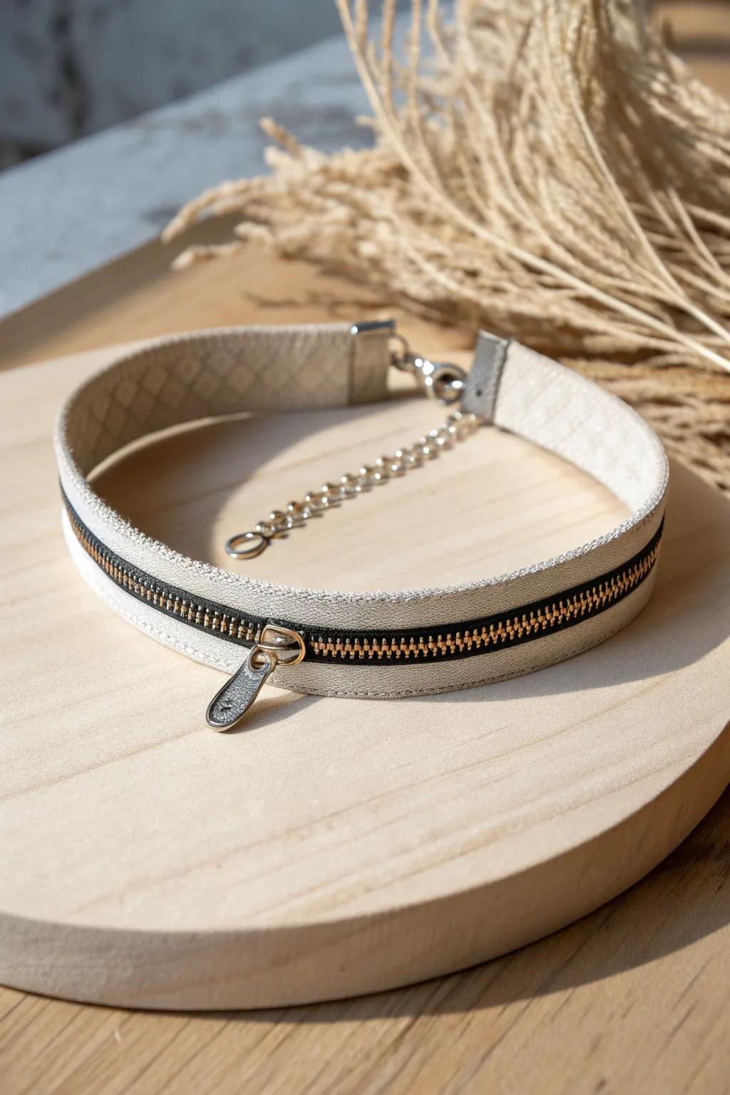 Transform a simple zipper into a statement piece with this DIY choker idea. #ZipperGlam