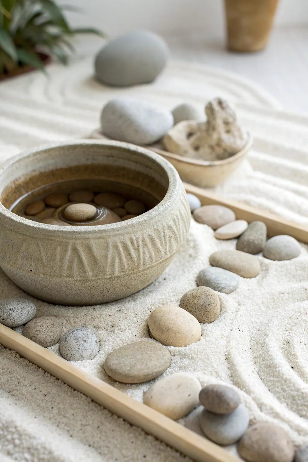Create your serene escape with a Zen-inspired container pond.