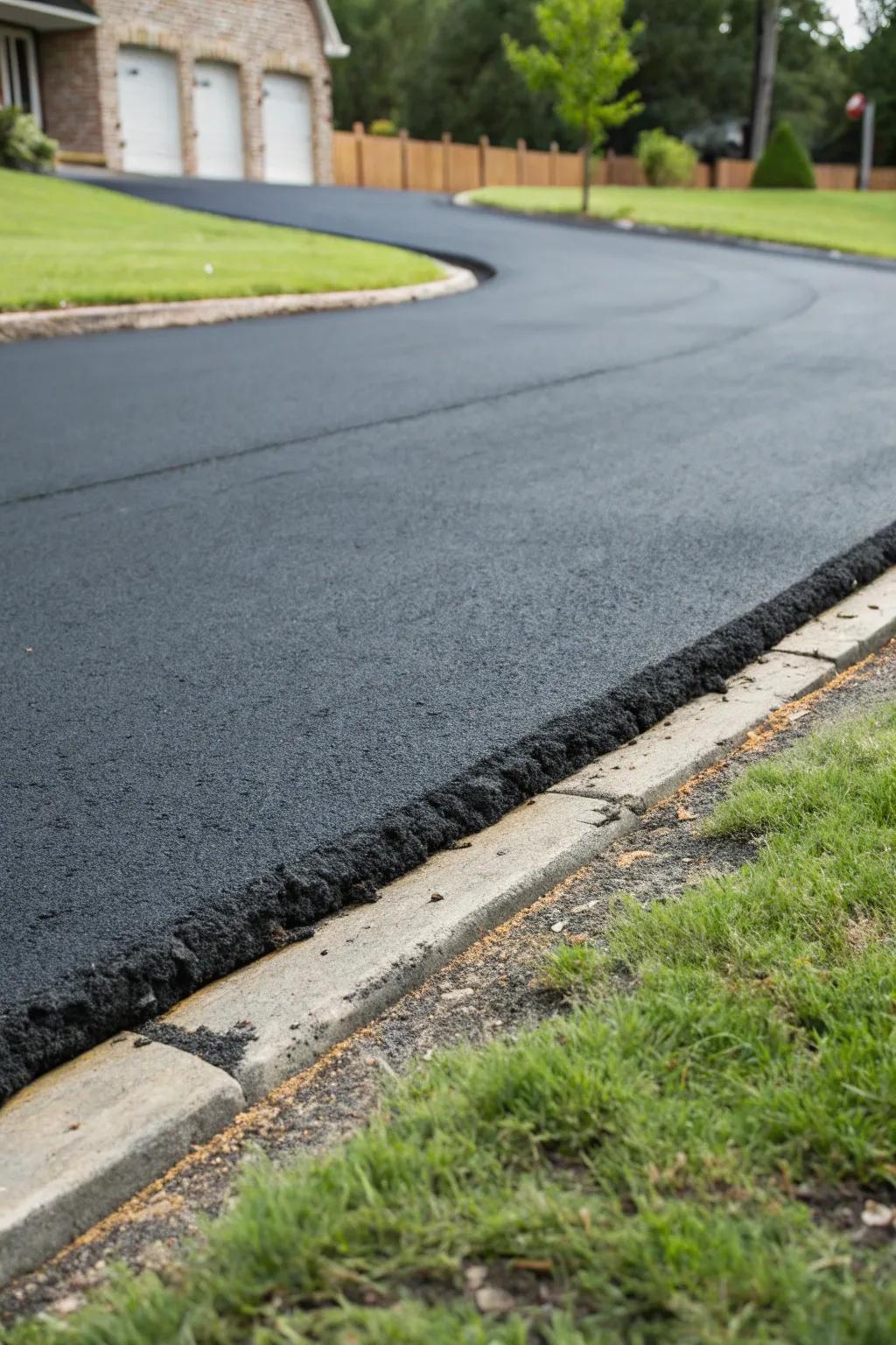Achieve a modern look with a sleek asphalt driveway extension.