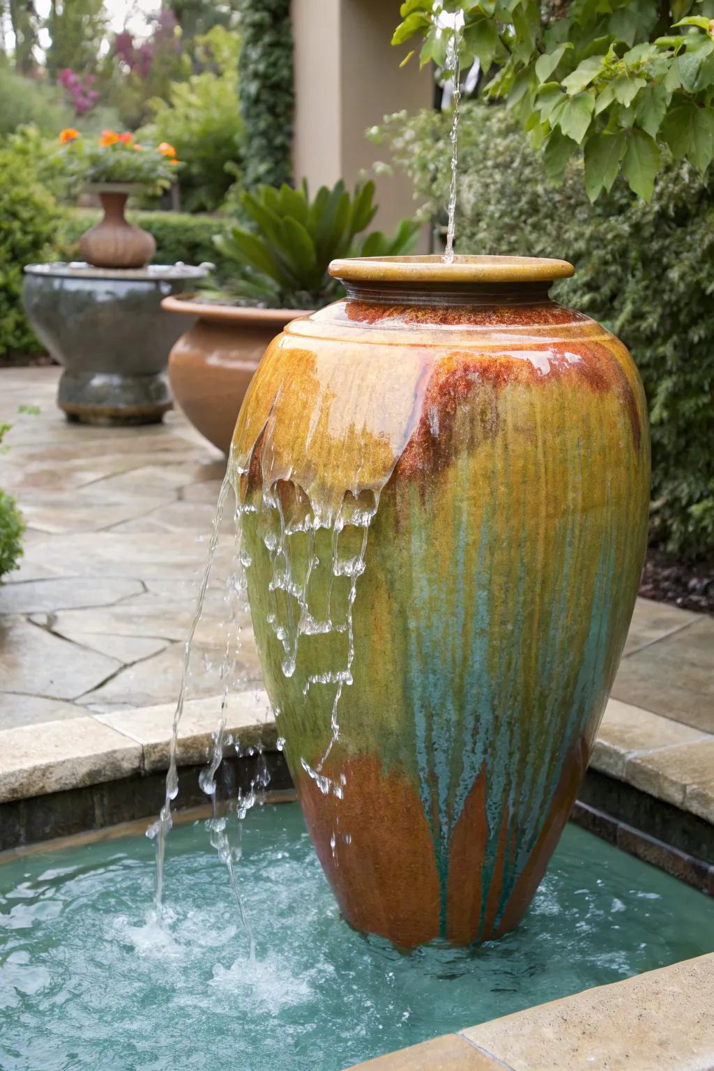 Transform your space with a handcrafted ceramic vase fountain—where vibrant artistry meets tranquility.