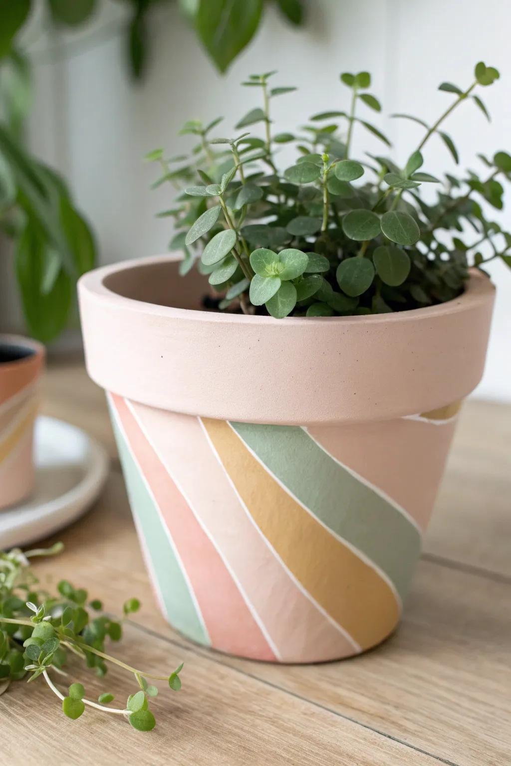 Transform your home with beautifully painted plant pots – a simple DIY project that adds a splash of color and style.