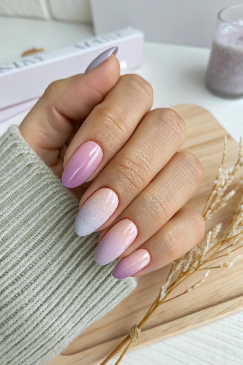 Elevate your nail game with a subtle ombre effect: effortlessly chic and beautifully minimalist.