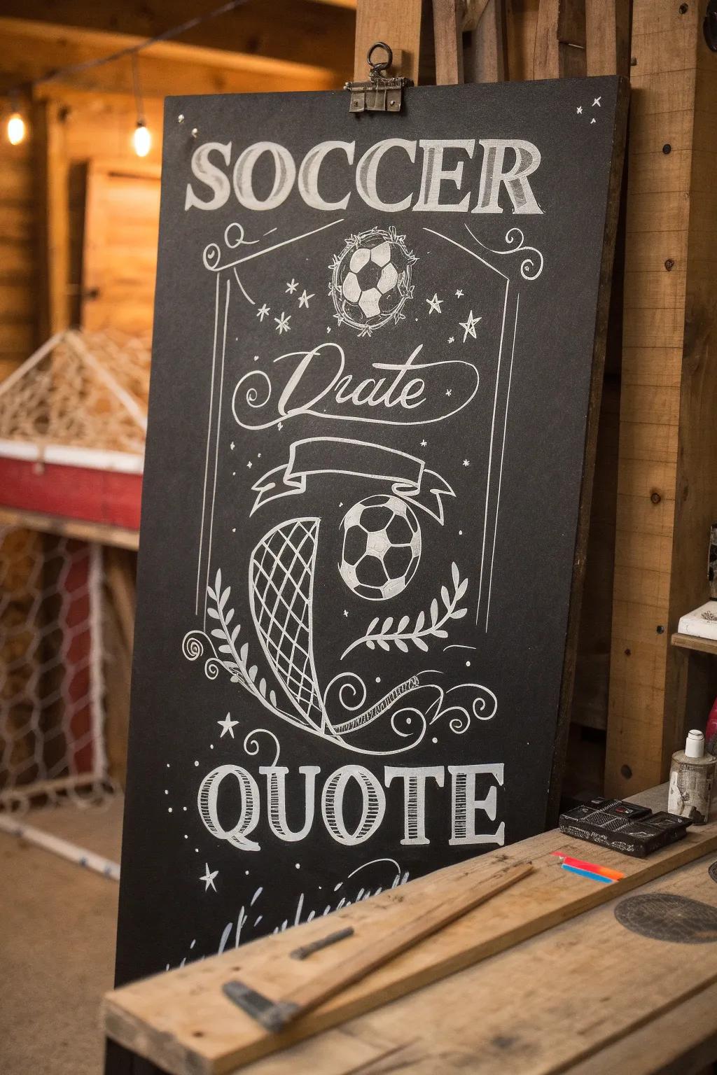 Craft your passion: Turn your wall into a vintage soccer celebration with DIY chalkboard art!