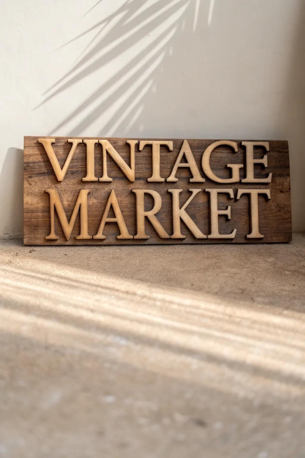 Add a touch of nostalgia to your space with this beautifully crafted vintage market sign.