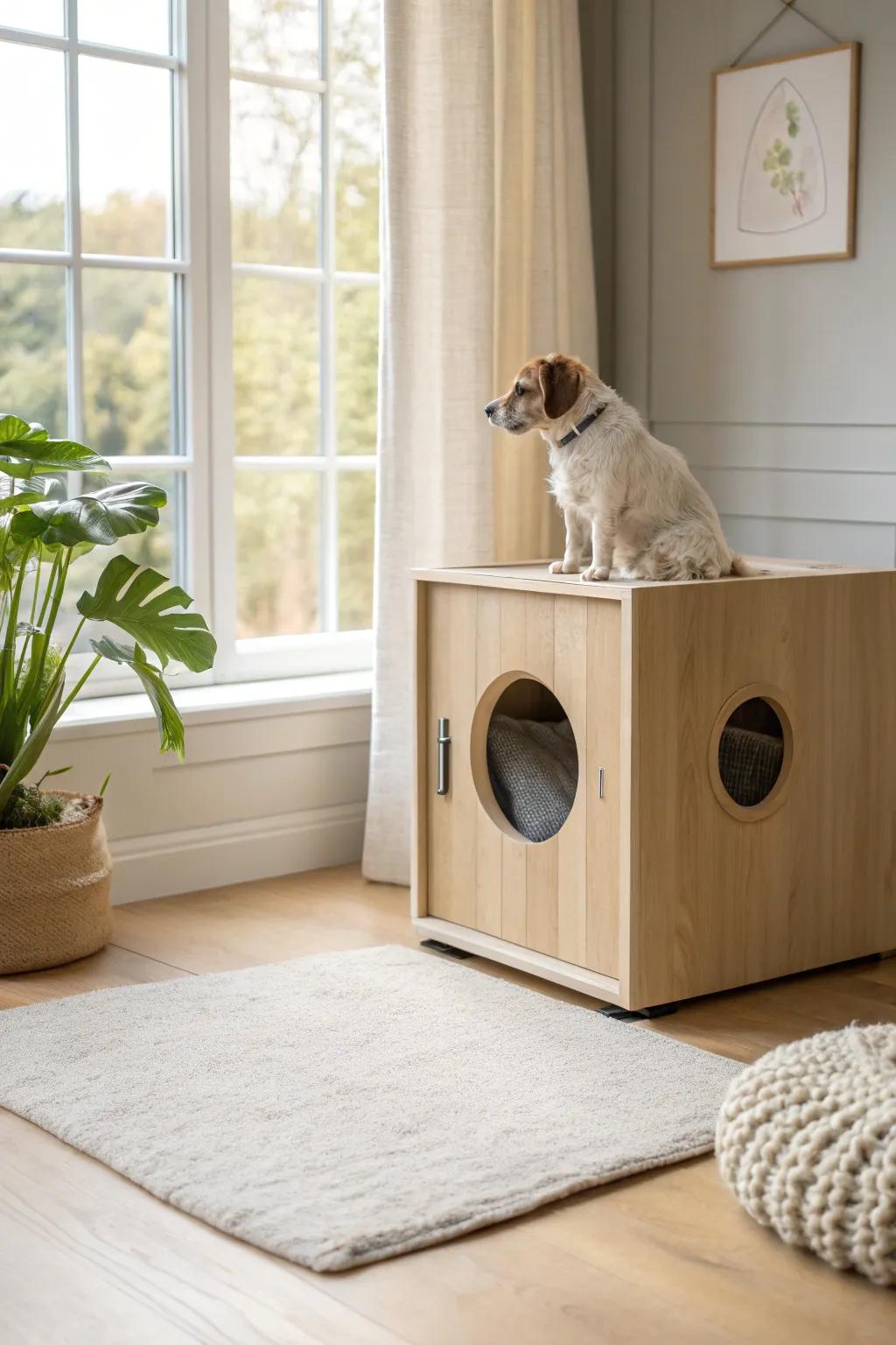 A window to the world - making your dog's space stylish and serene.