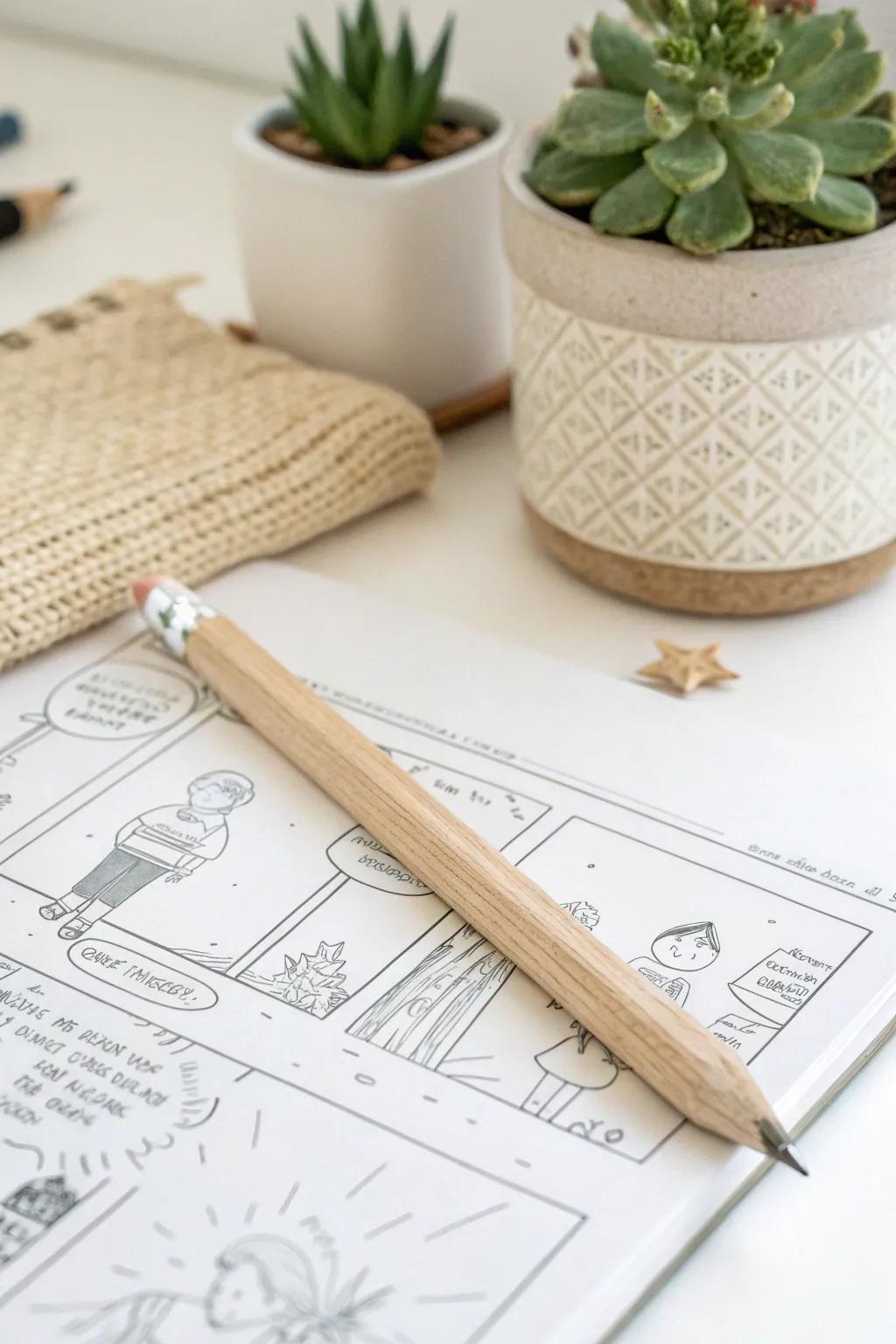 Unleash your creativity: Dive into a world of school adventures with a pencil and imagination.